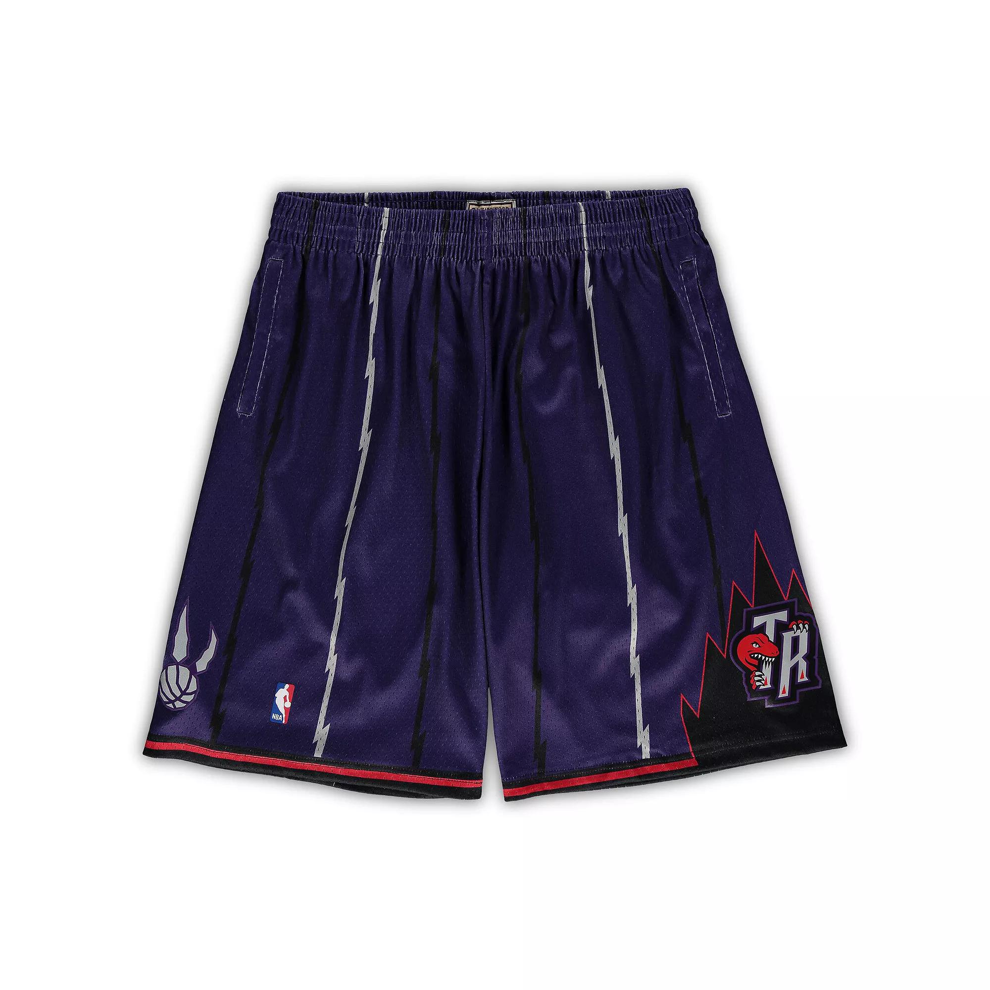Men's Mitchell & Ness Purple Toronto Raptors Big & Tall Hardwood Classics Team Swingman Shorts, Size: 2XLT, Rpt Purple Product Image