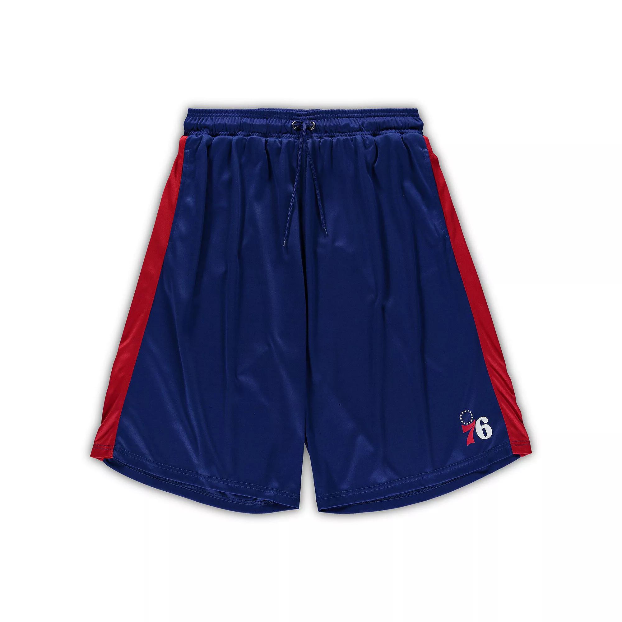 Men's Fanatics Branded Royal/Red Philadelphia 76ers Big & Tall Performance Shorts,  Product Image