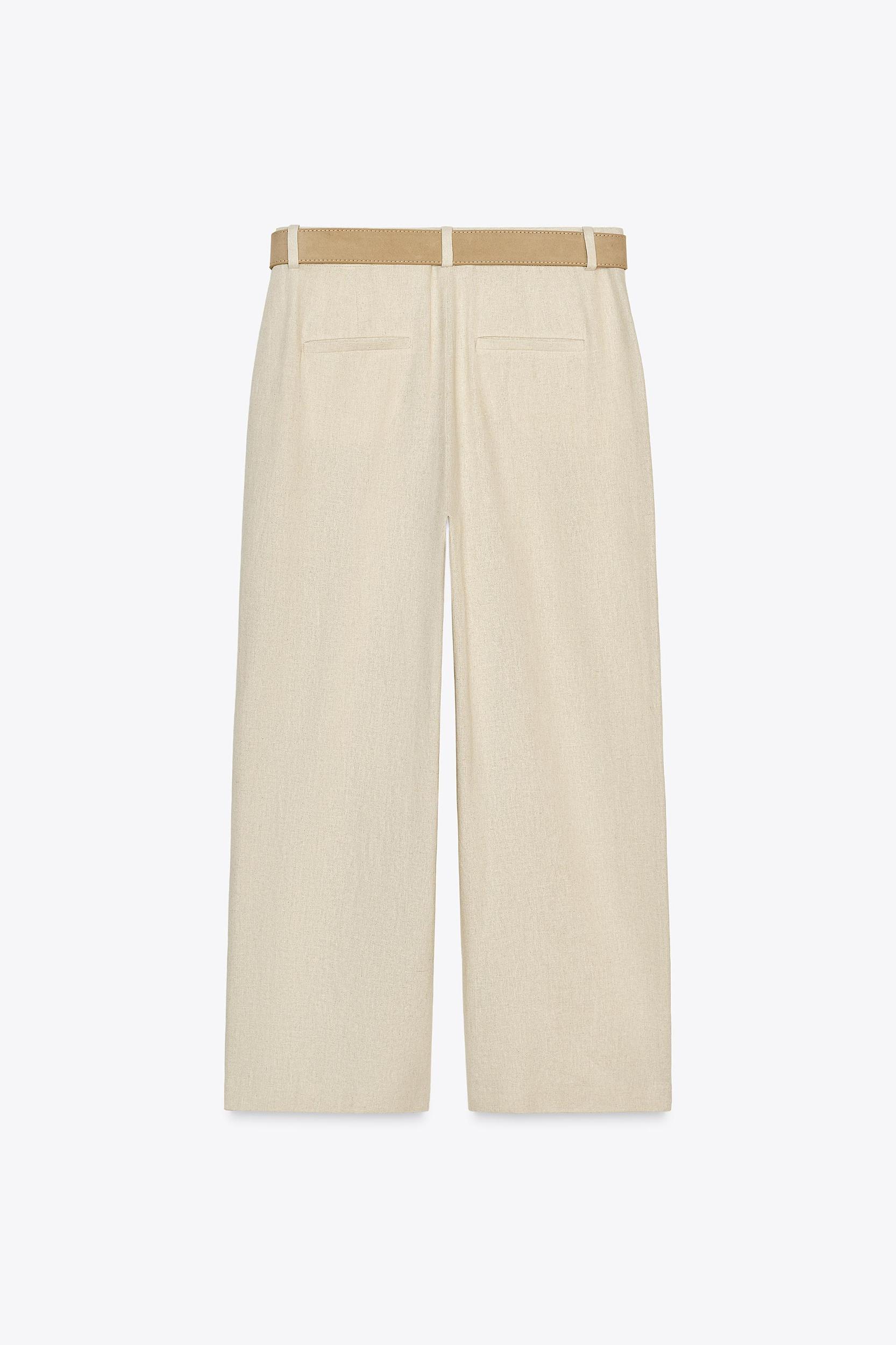 LINEN CULOTTES WITH BELT Product Image