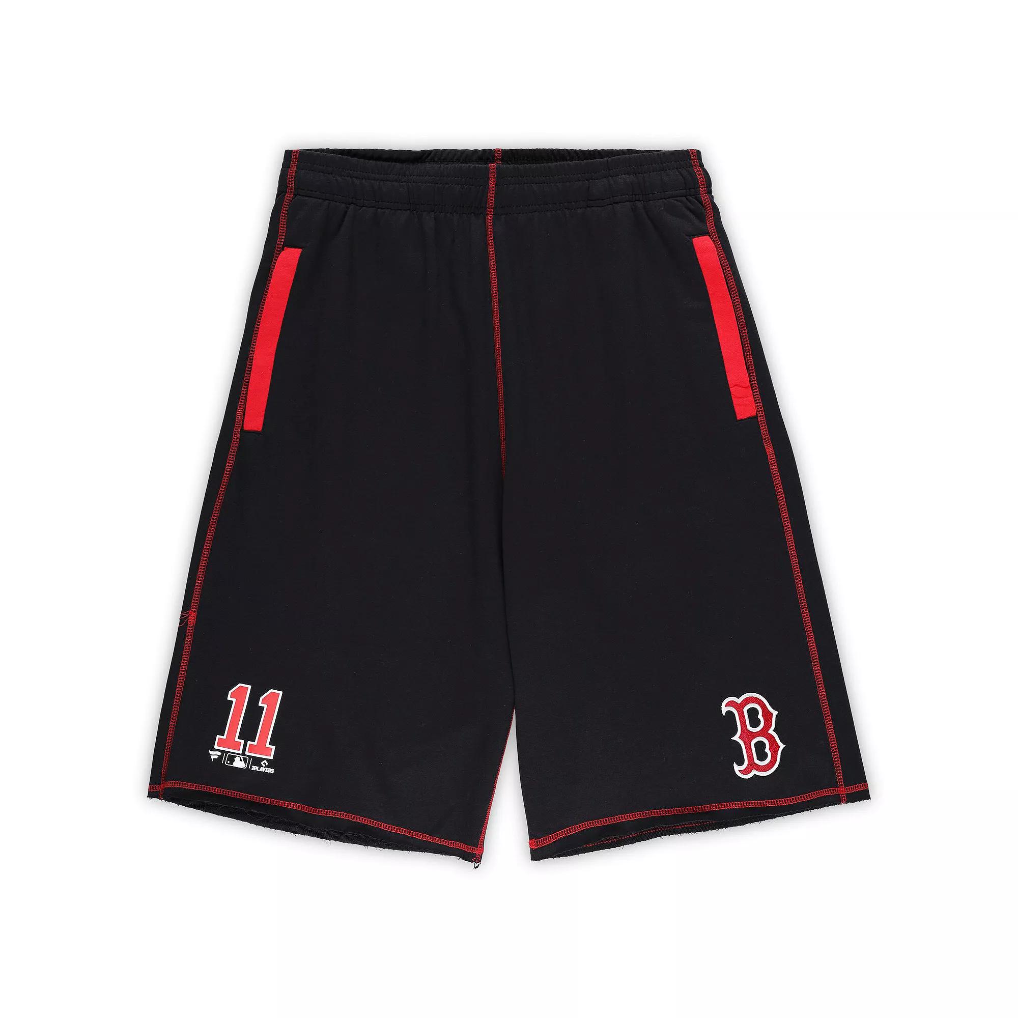 Men's Rafael Devers Black Boston Red Sox Big & Tall Stitched Double-Knit Shorts, Size: 5XLT Product Image