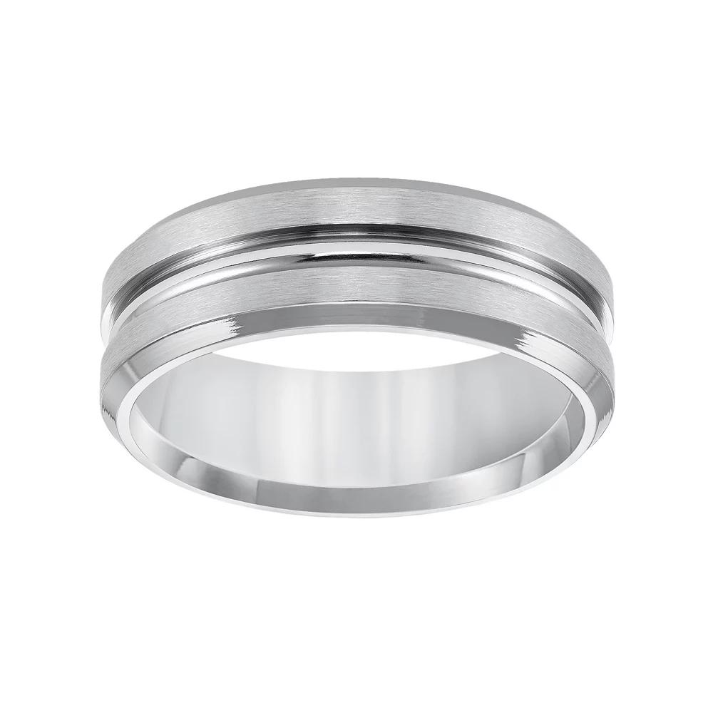 AXL Stainless Steel Groove Men's Wedding Band, Size: 12.50, Grey Product Image
