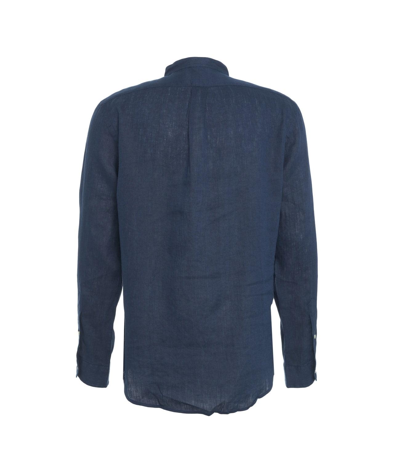 Linen shirt with logo embroidery Product Image