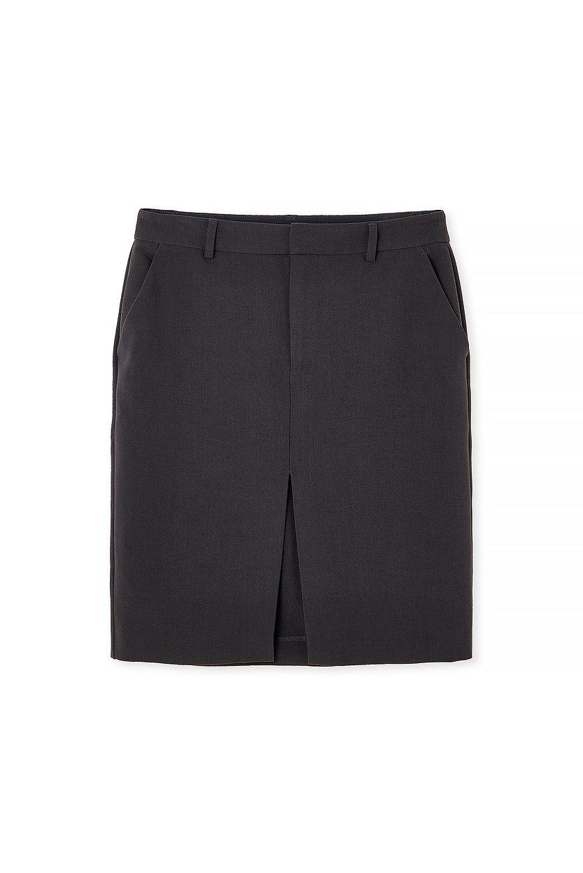 Straight Slit High Waist Mini Skirt Product Image
