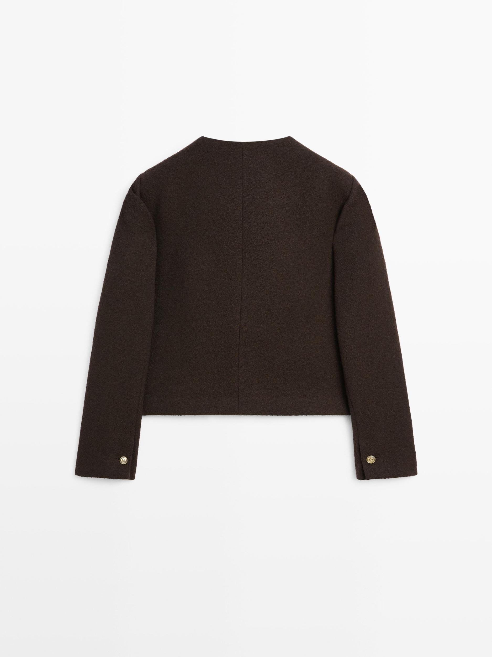 Cropped jacket with buttons Product Image