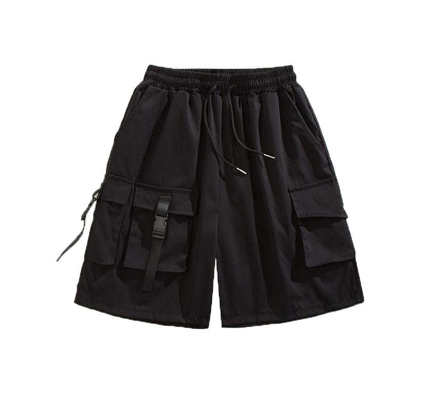Drawstring-Waist Loose Fit Cargo Shorts Product Image