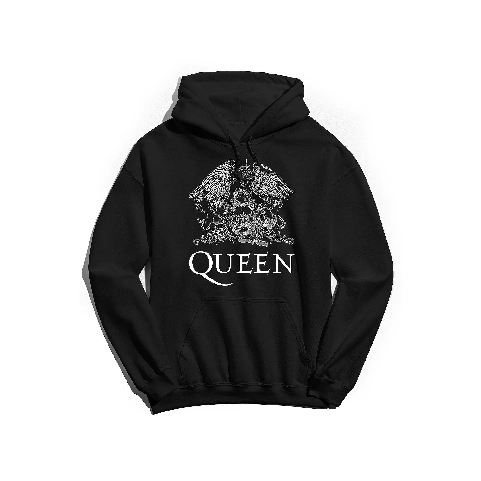 Men's Queen Logo Hoodie, Size: Large, Black Product Image