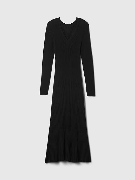 V-Neck Rib Maxi Sweater Dress Product Image