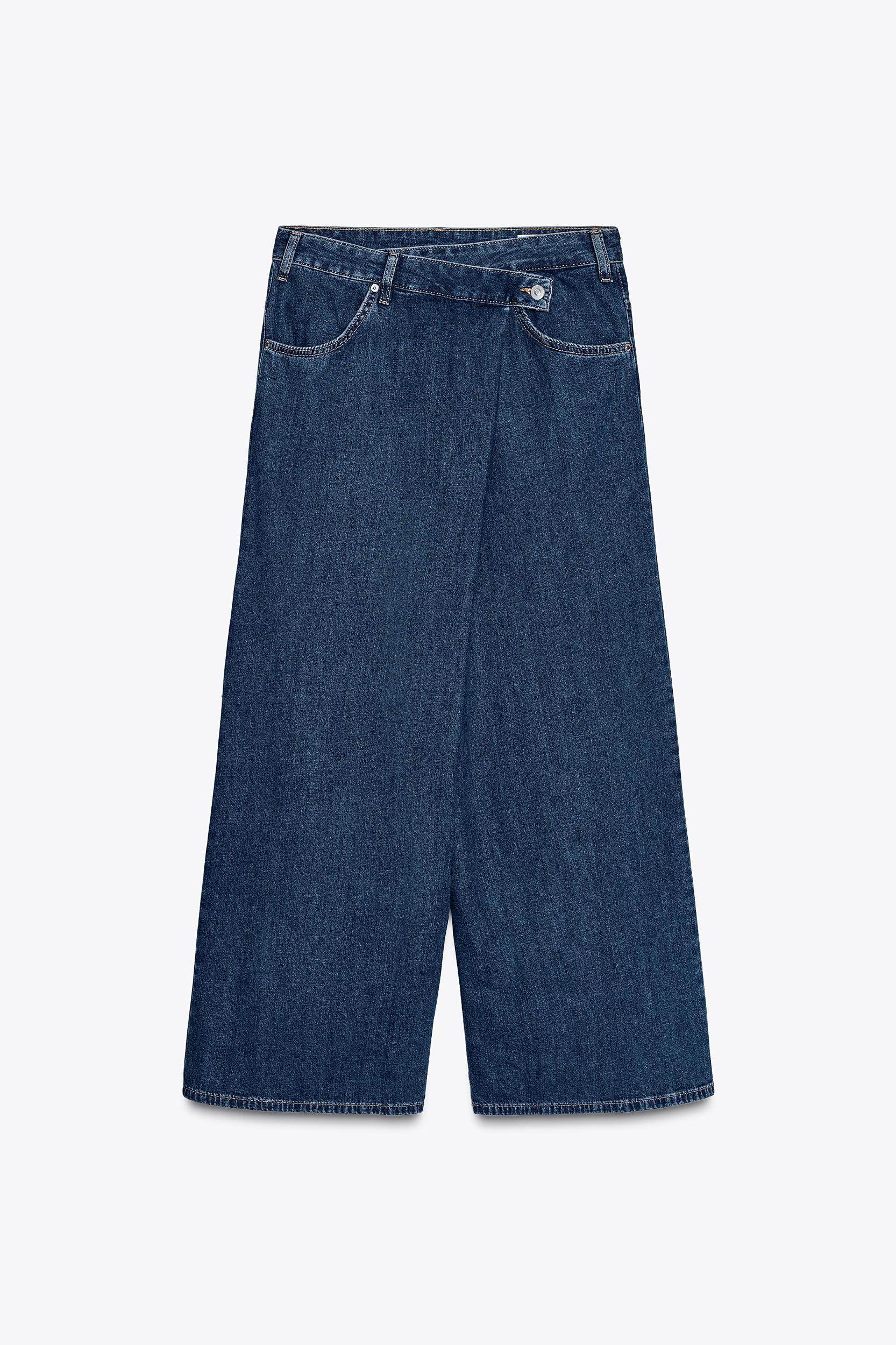HIGH-WAISTED CROSSOVER OVERSIZE JEANS Product Image