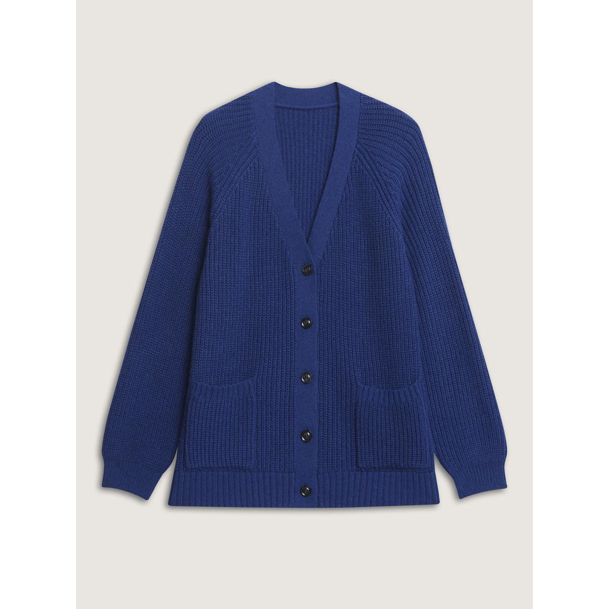 Plus Size Fuzzy Trim Pocket Metal Button Fly Jacket Women Black Casual Plain Ladies Everyday Winter Coats BloomChic 26/4X Product Image