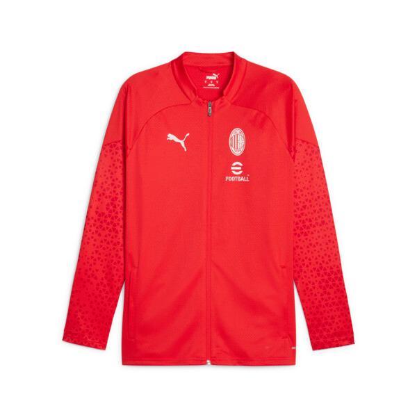 PUMA AC Milan Men's Soccer Training Jacket in For All Time Red/Feather Grey Product Image