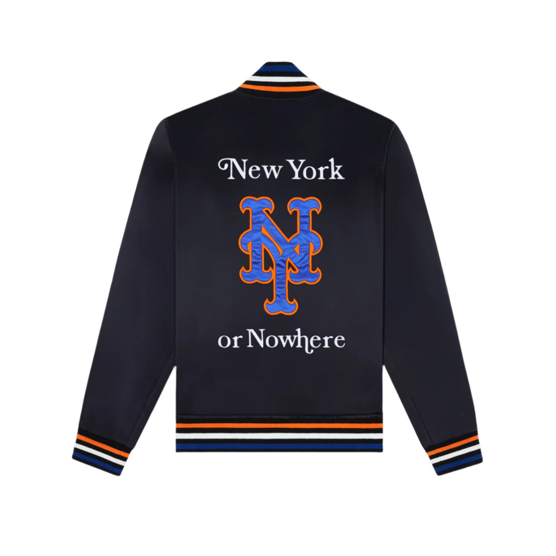 New York or Nowhere x New York Mets Black Varsity Jacket Male Product Image
