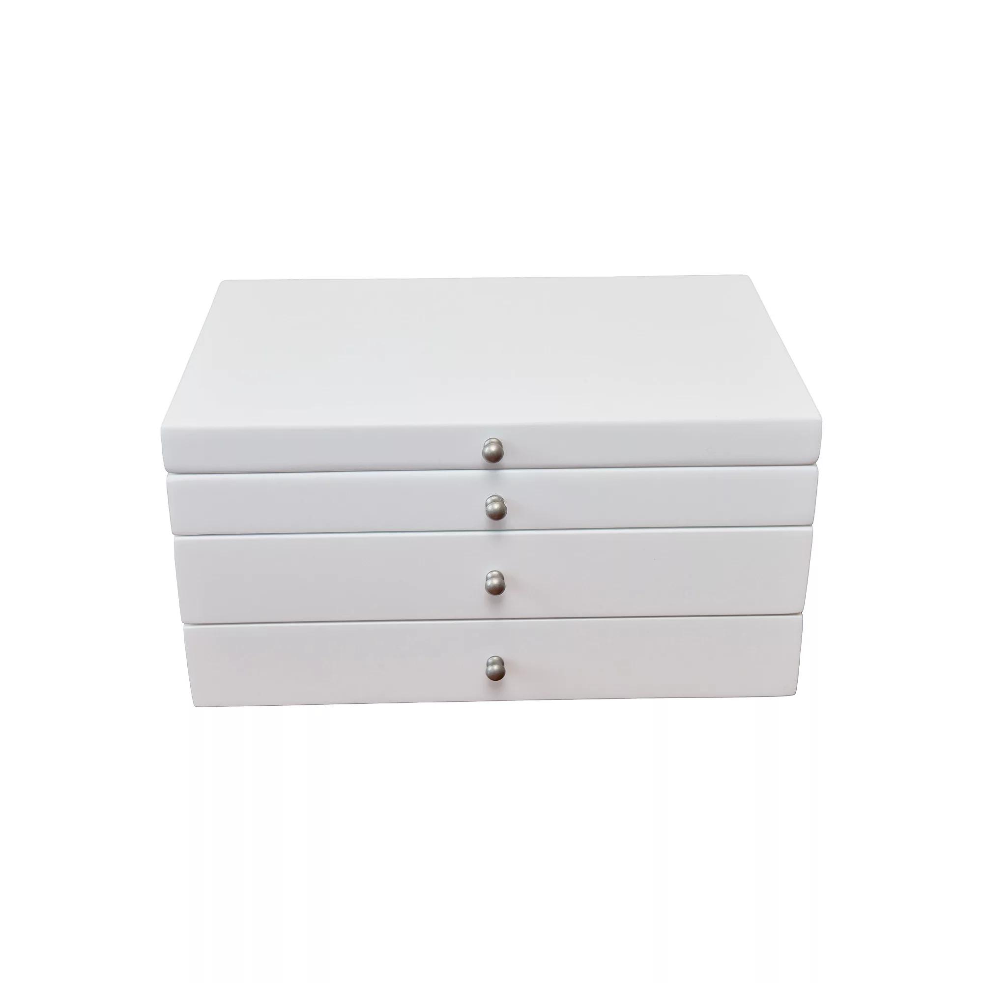 Elegant White Finish Jewelry Box, Women's Product Image