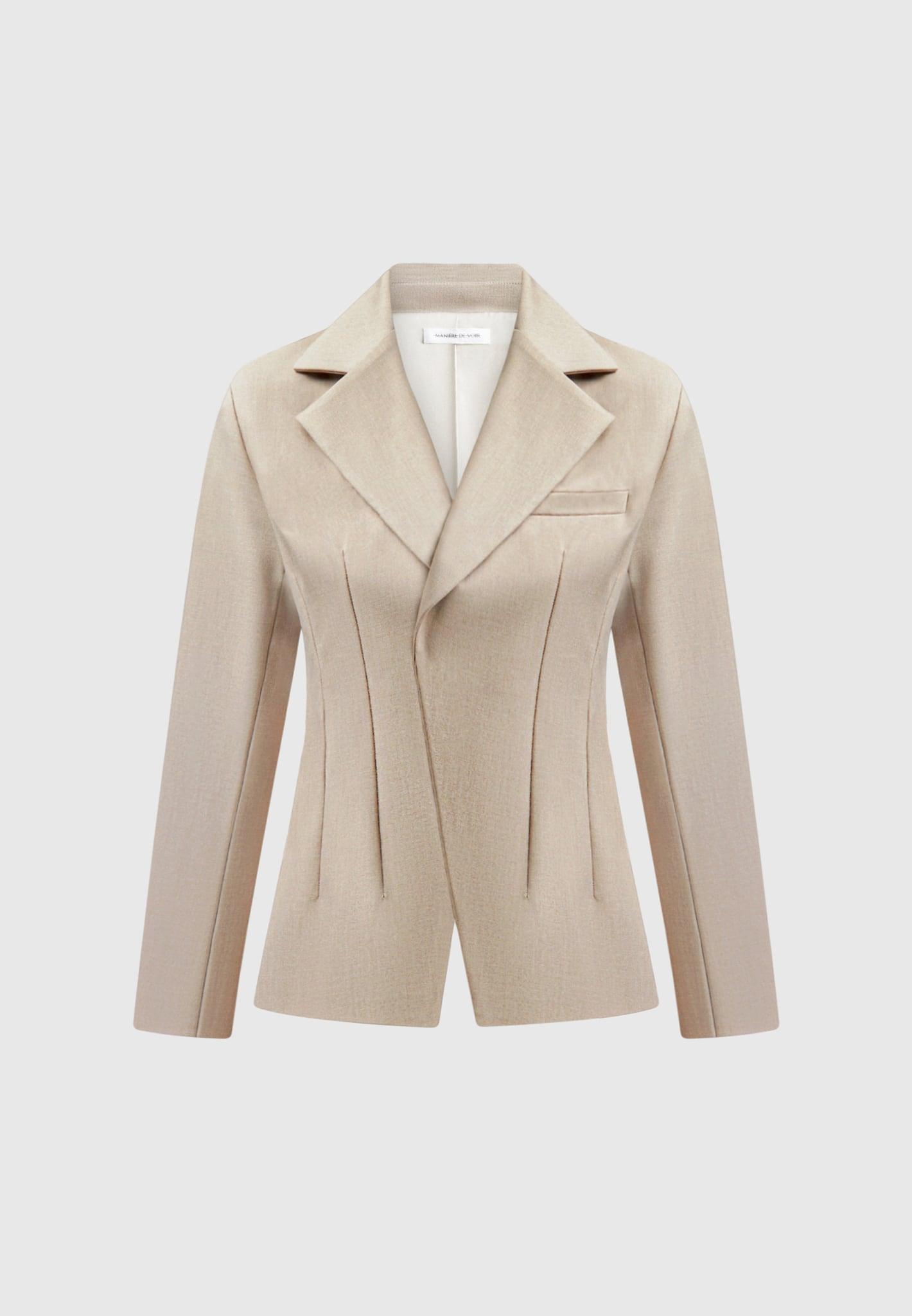 Tailored Double Breasted Blazer - Taupe Female Product Image