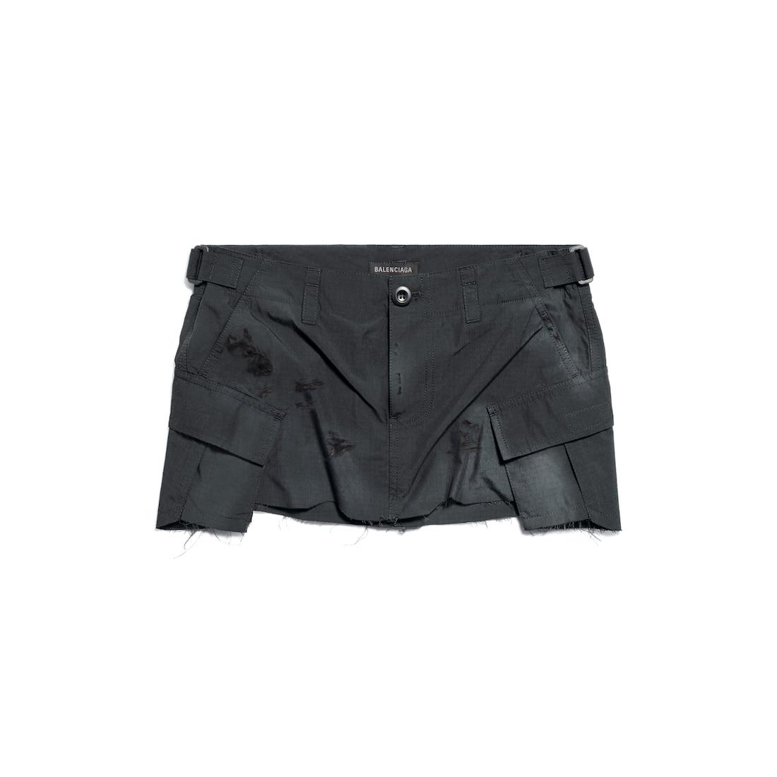 Women's Cargo Mini Skirt in Black Product Image