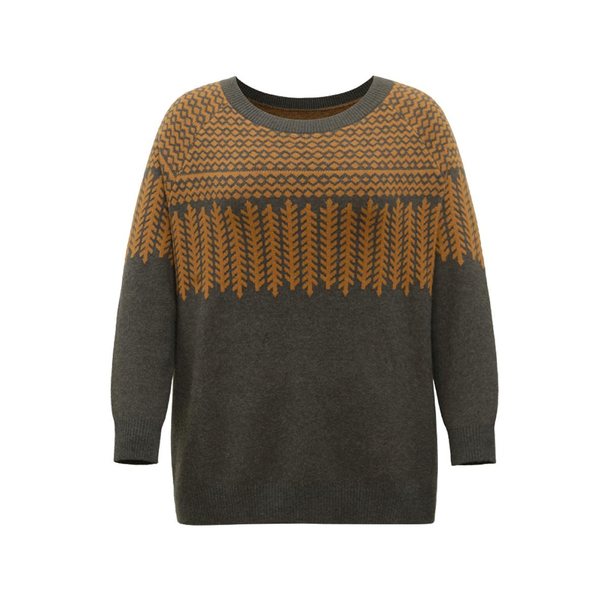 Plus Size Supersoft Essentials Graphic Raglan Sleeve Pullover DimGray Women Casual Loose Long Sleeve Round Neck Dailywear Pullovers BloomChic 10/M Product Image