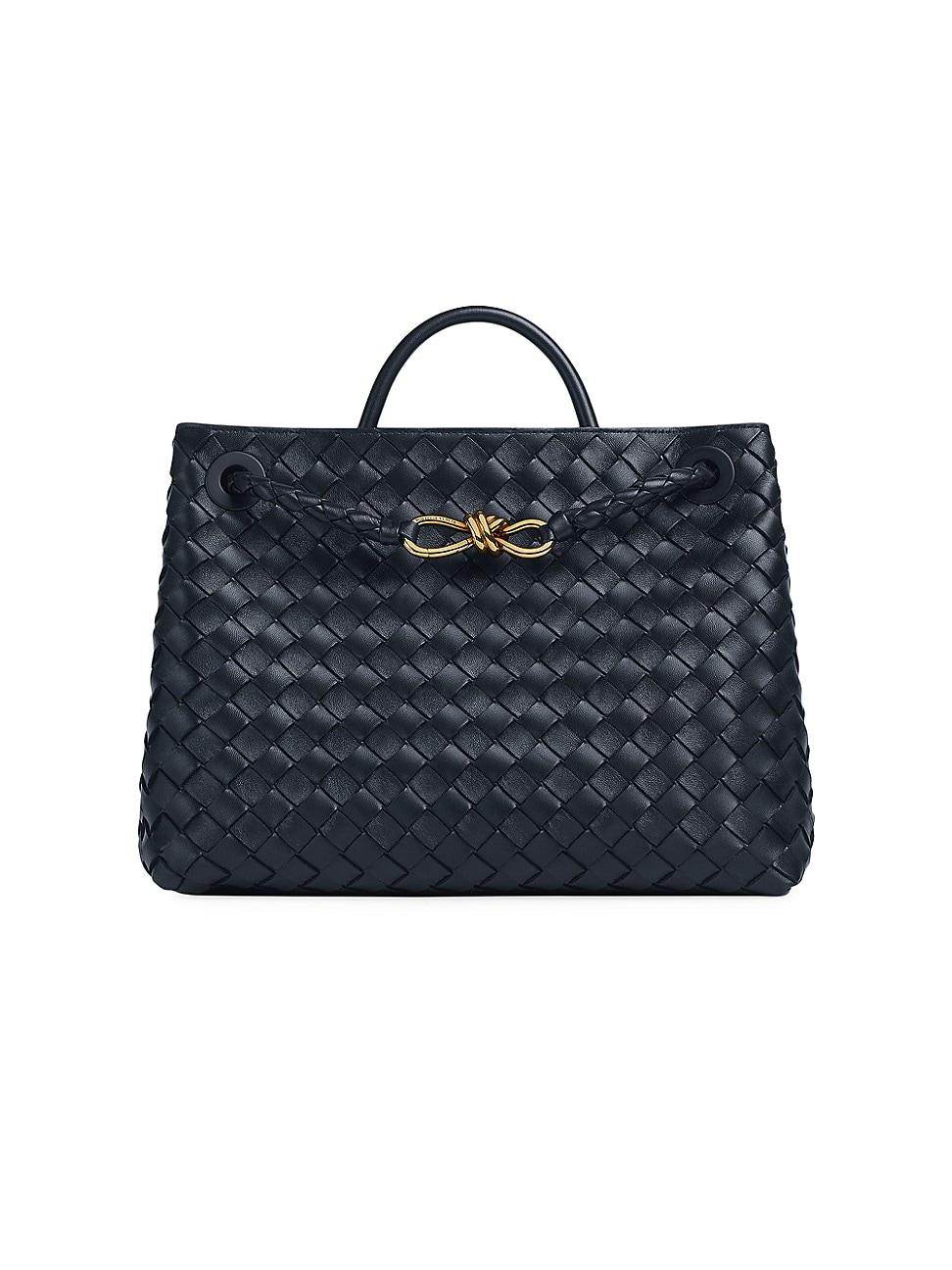 Womens Medium Andiamo Intrecciato Leather Top-Handle Bag Product Image