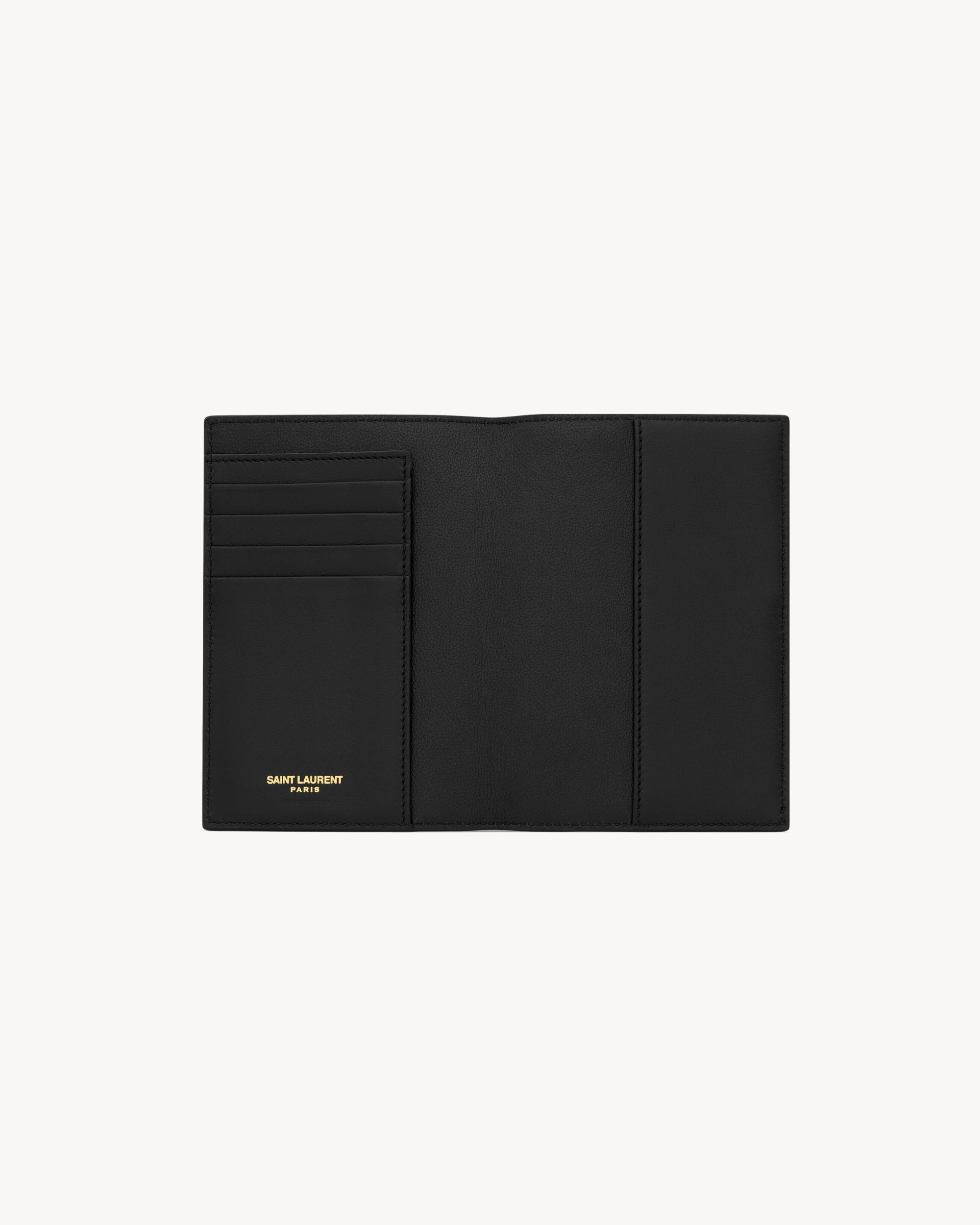 SAINT LAURENT PARIS PASSPORT CASE IN shiny leather Product Image