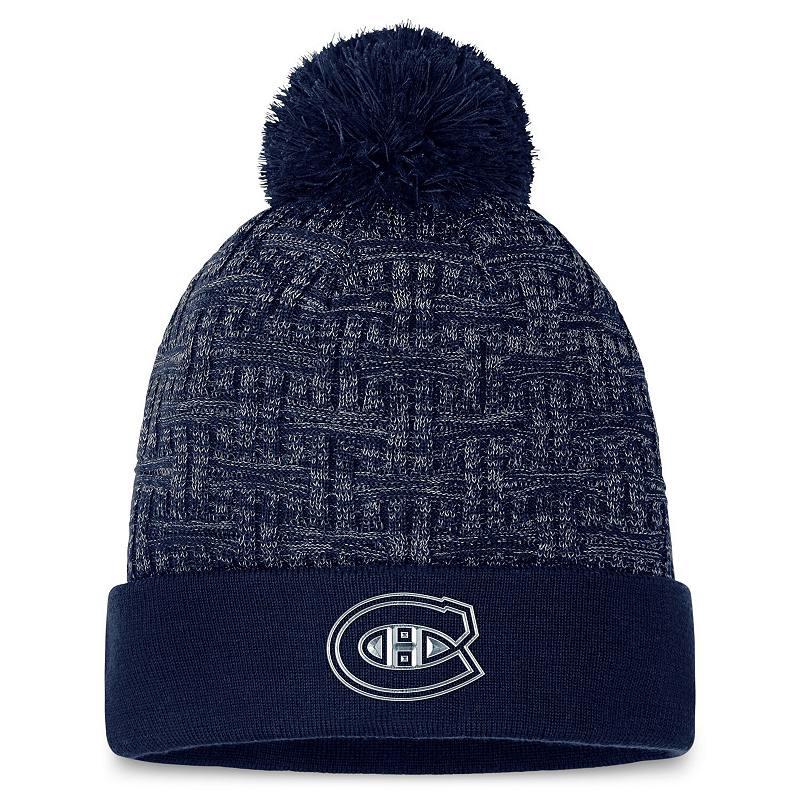 Women's Fanatics Branded  Navy Montreal Canadiens Authentic Pro Road Cuffed Knit Hat with Pom, Cnd Blue Product Image