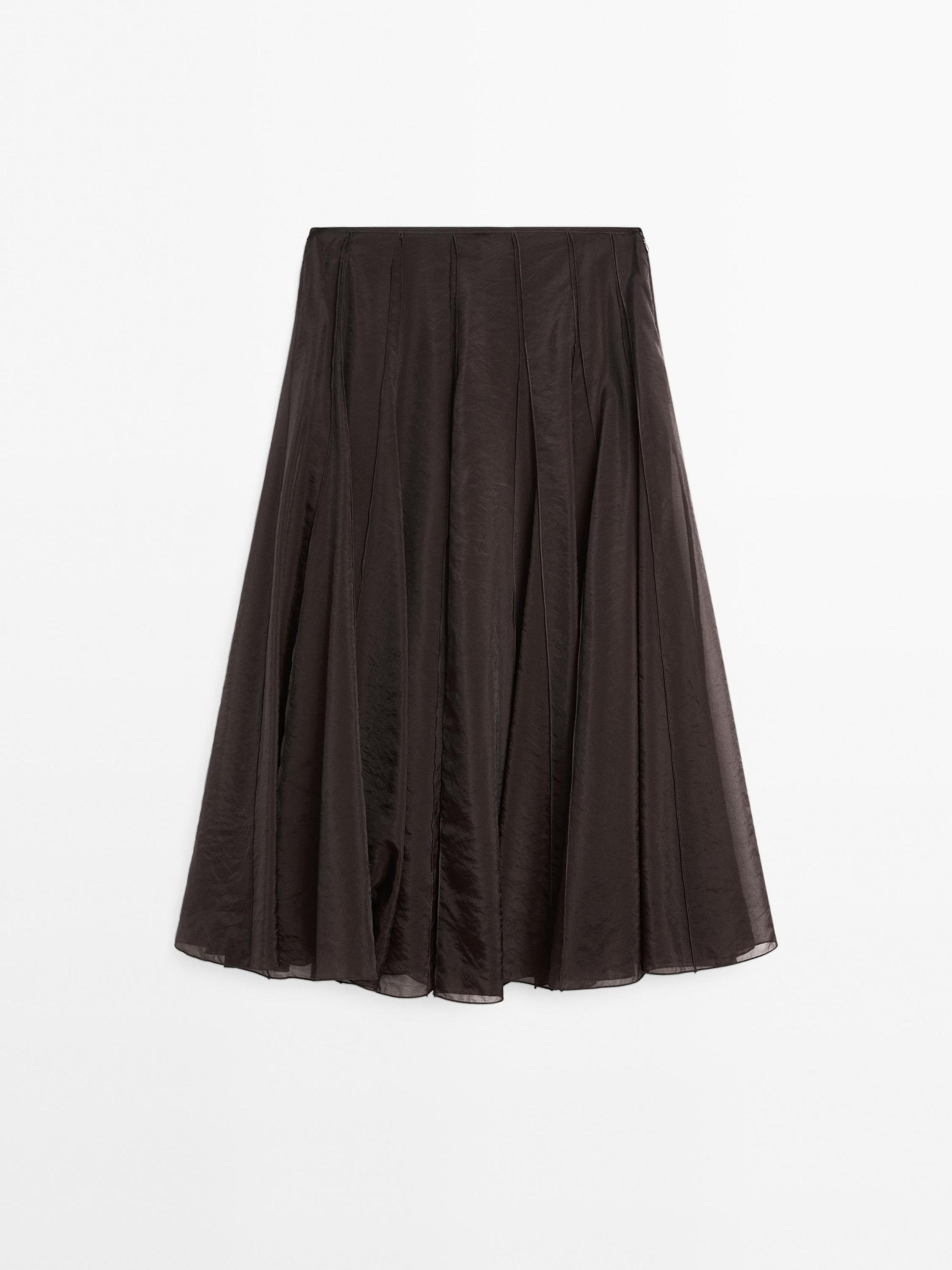 Long voluminous skirt with godet detail Product Image