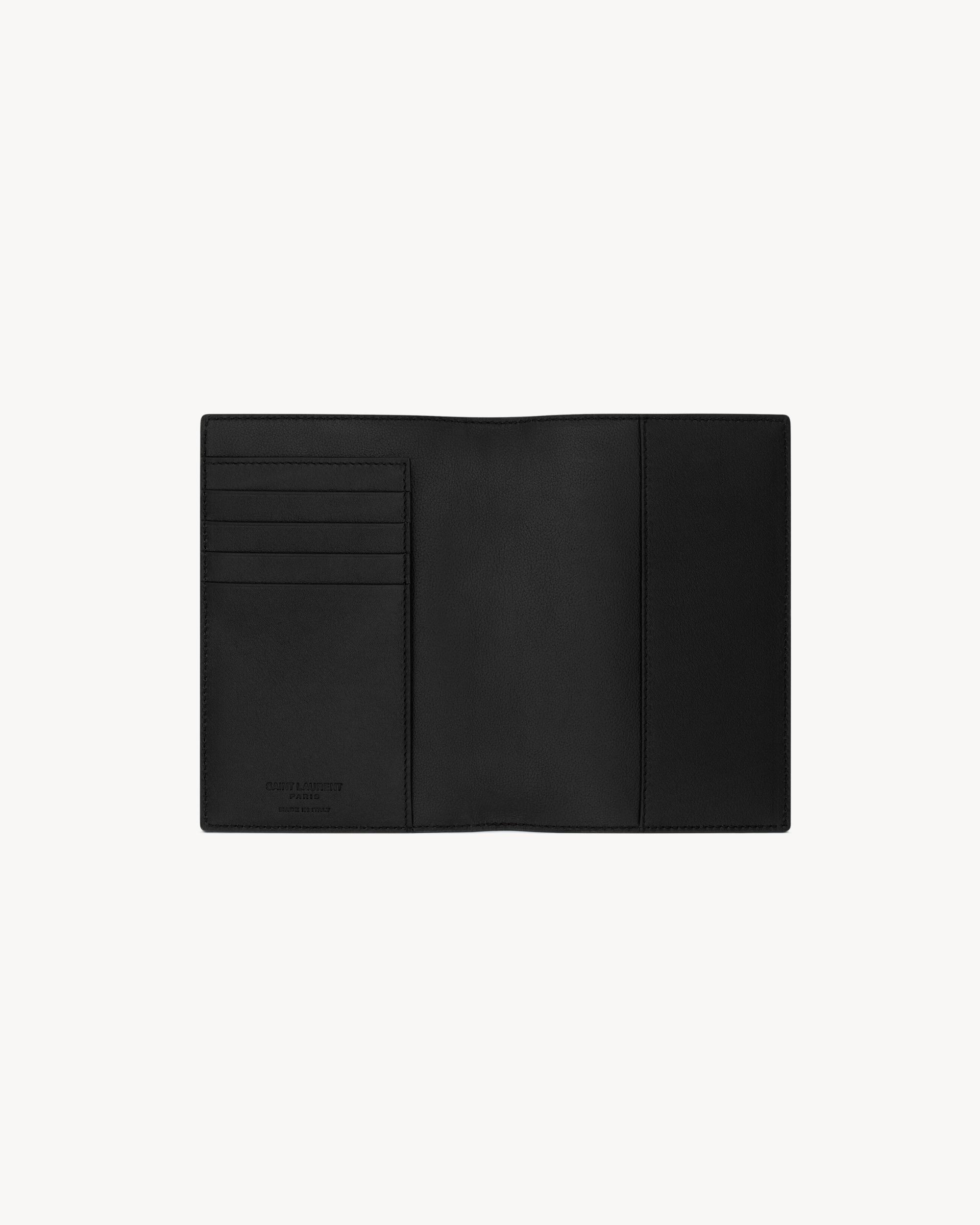 Saint Laurent Paris passport case in ripple leather Product Image