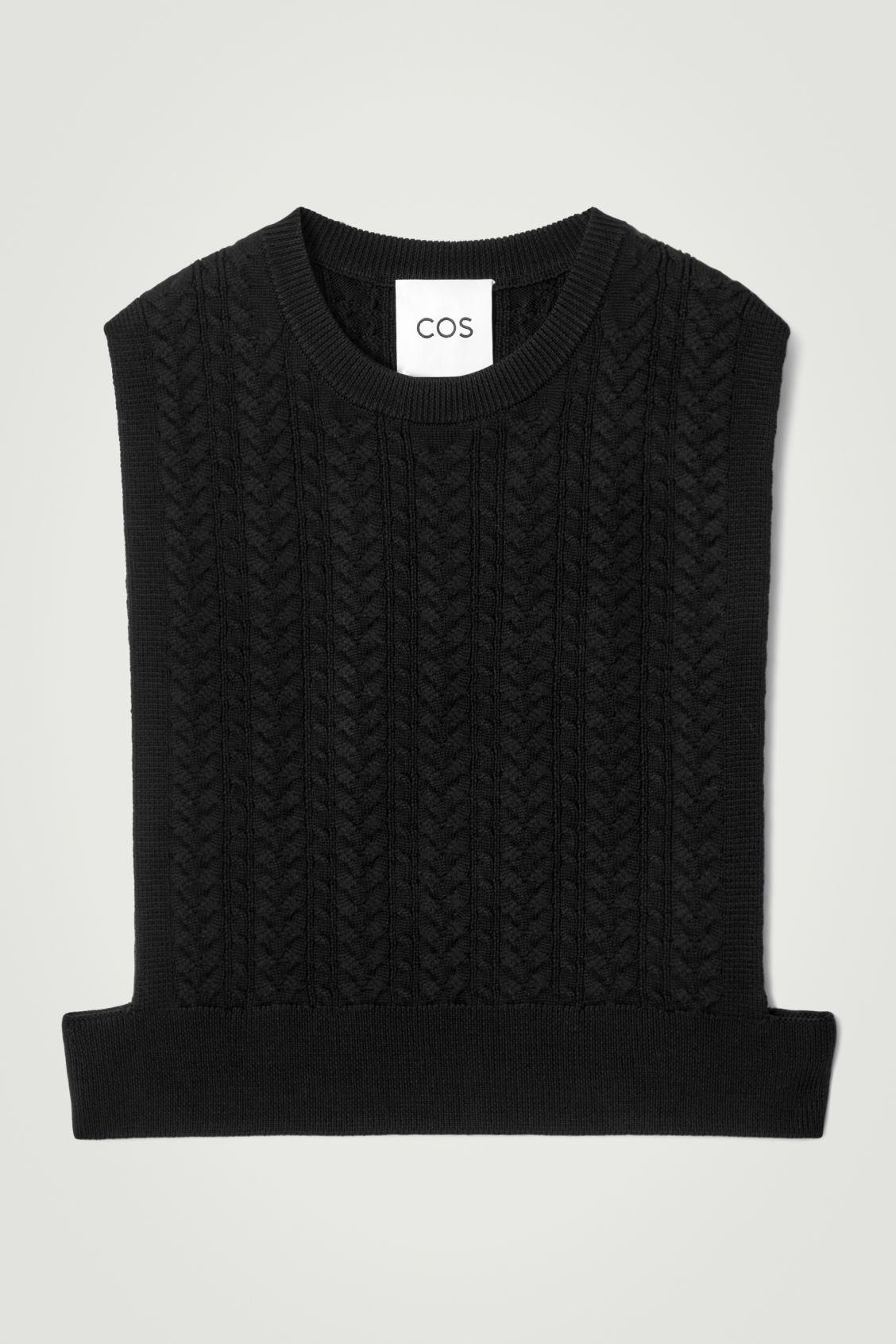 CABLE-KNIT WOOL HYBRID TANK Product Image