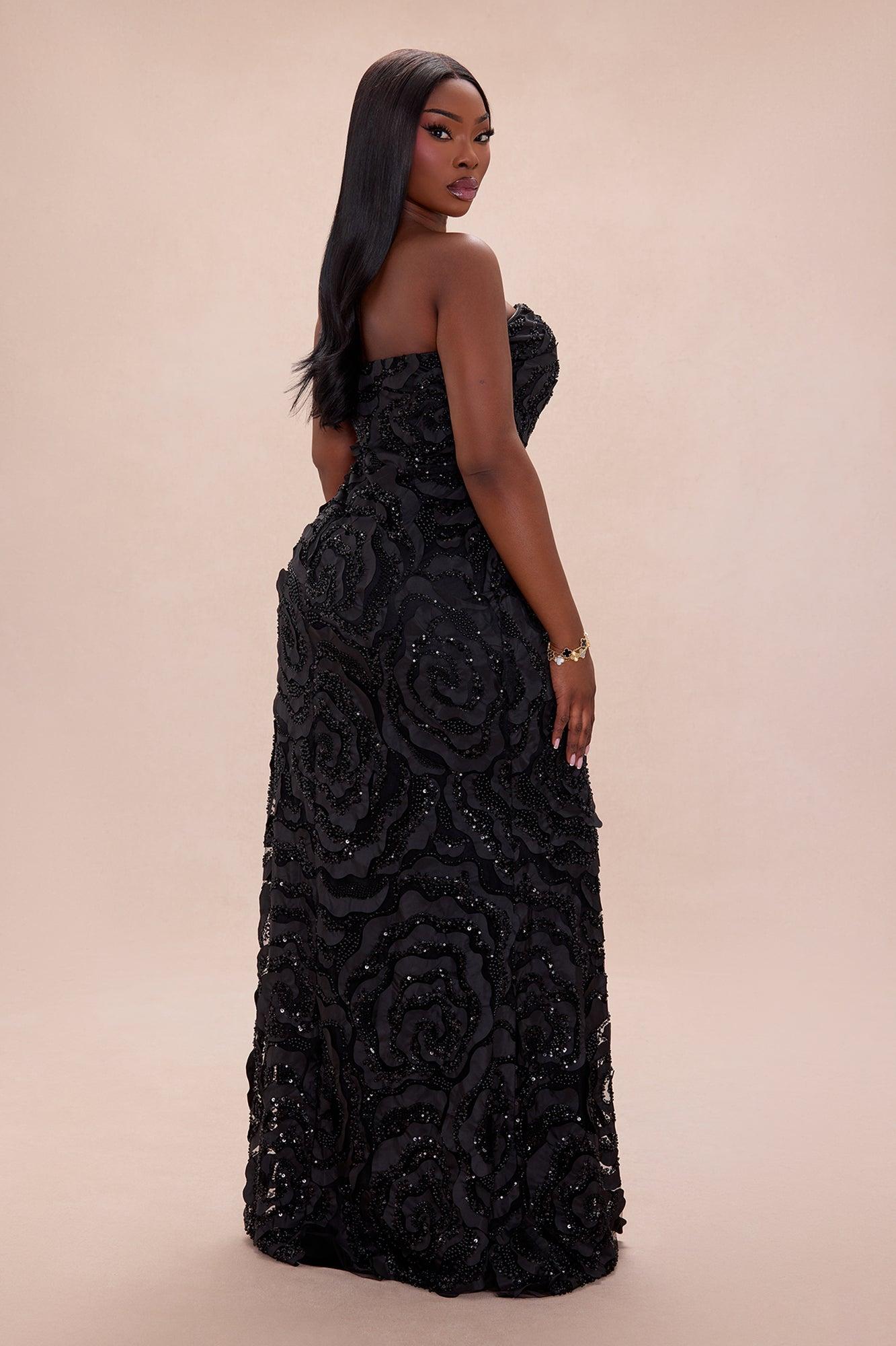 Elaine Embellished Sequin Gown - Black Female Product Image