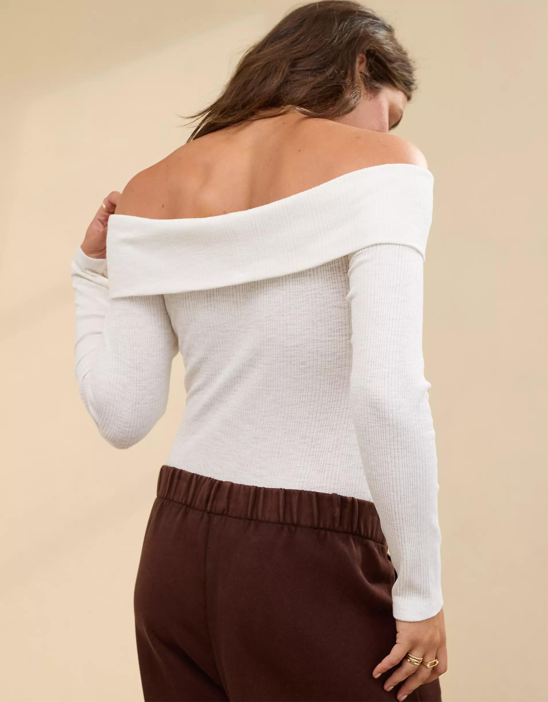 Aerie Long Sleeve Off The Shoulder Bodysuit Product Image