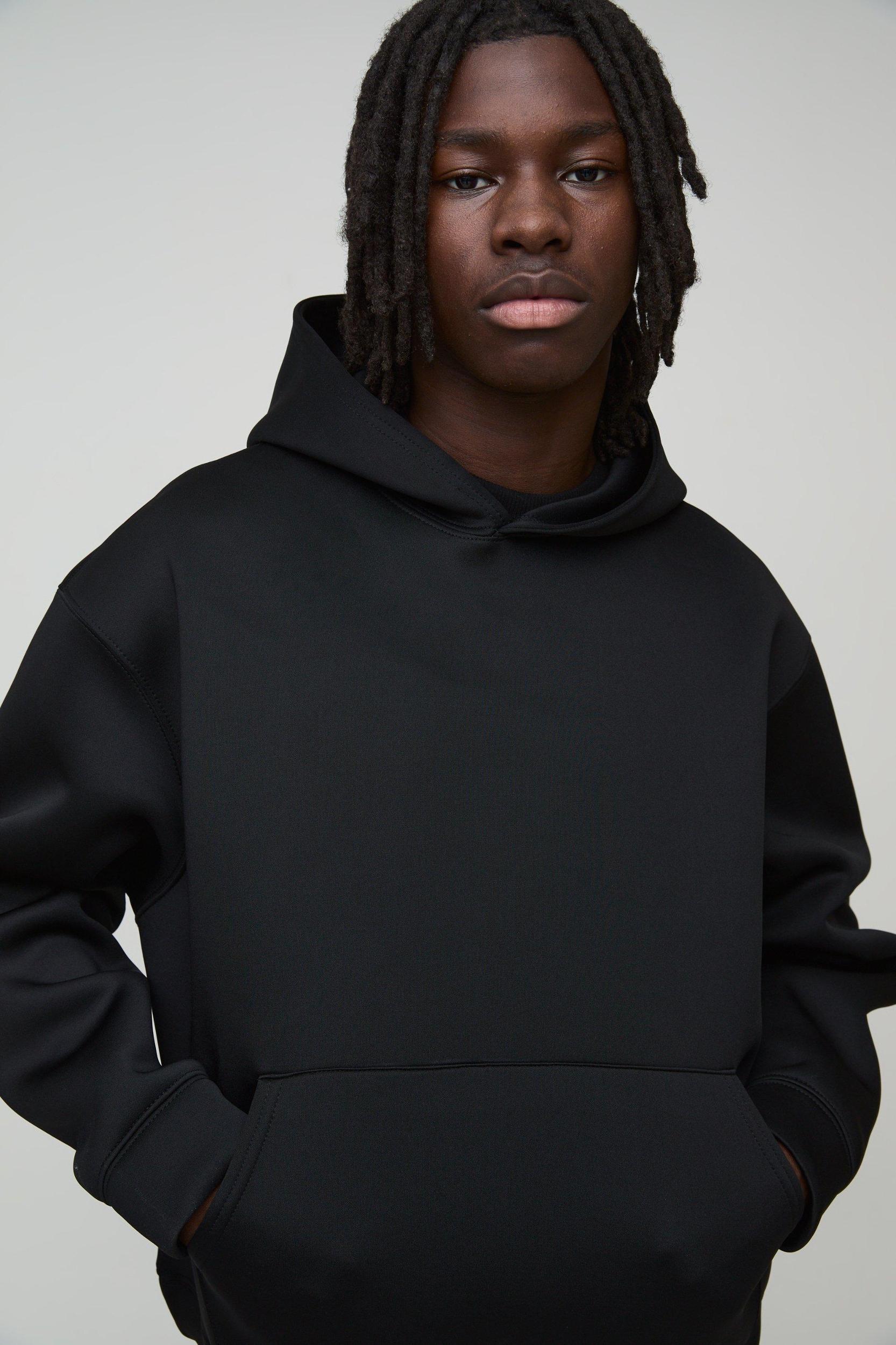 Oversized Boxy Bonded Scuba Hoodie | boohooMAN USA Product Image
