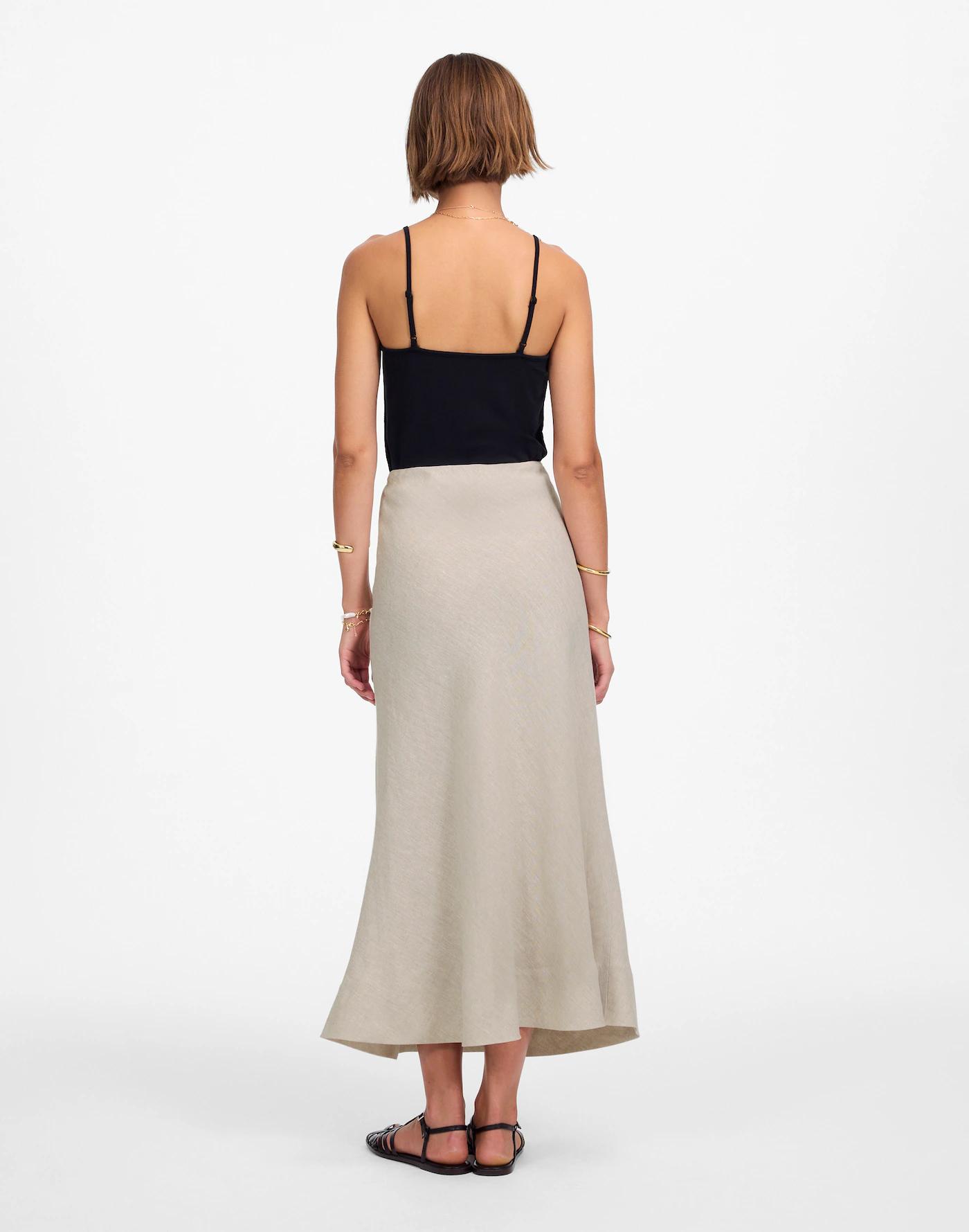 Linen Maxi Slip Skirt Product Image