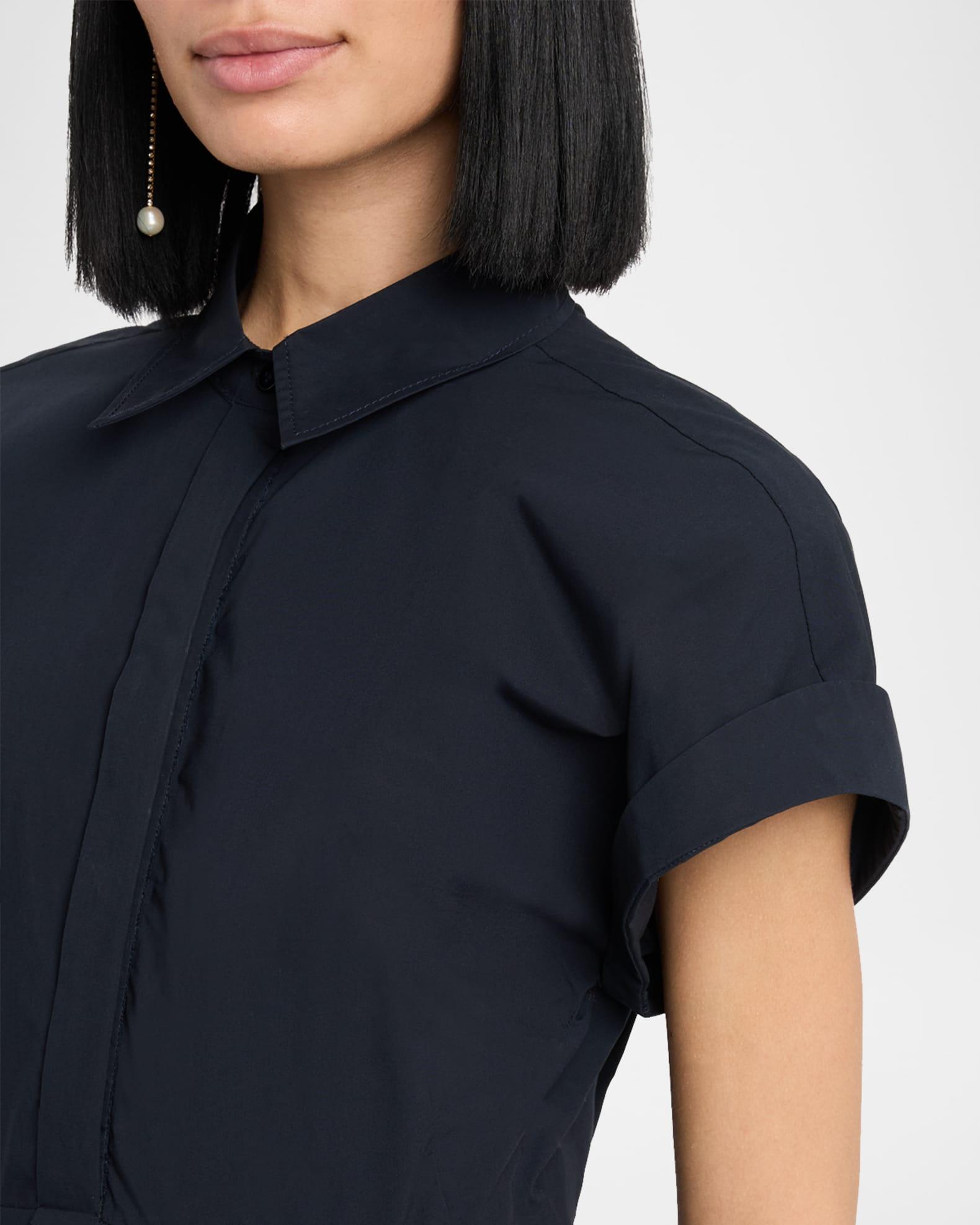 Poplin Power Short-Sleeve Midi Shirtdress Product Image