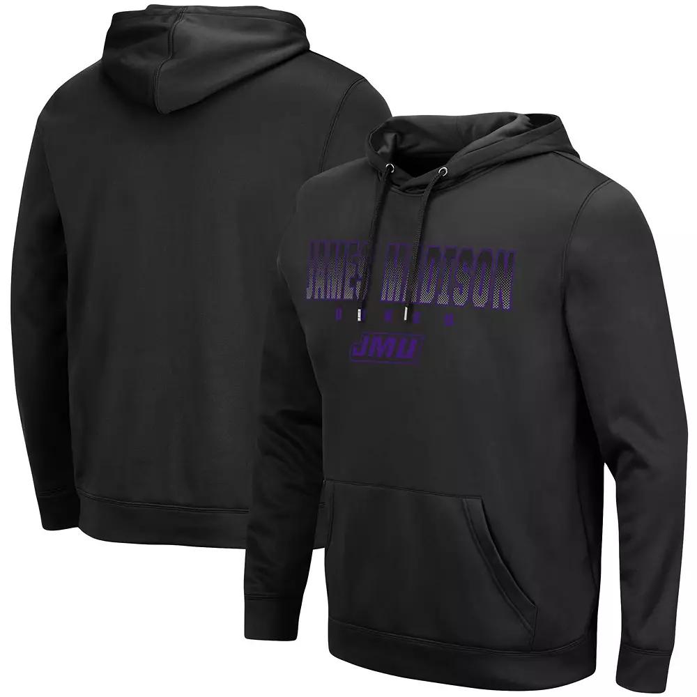 Men's Colosseum Black James Madison Dukes Blackout 3.0 Pullover Hoodie,  Product Image