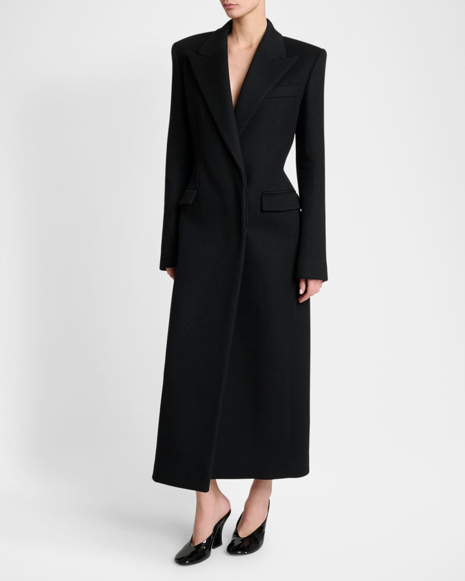 Wool Double-Breasted Cinched Coat Product Image