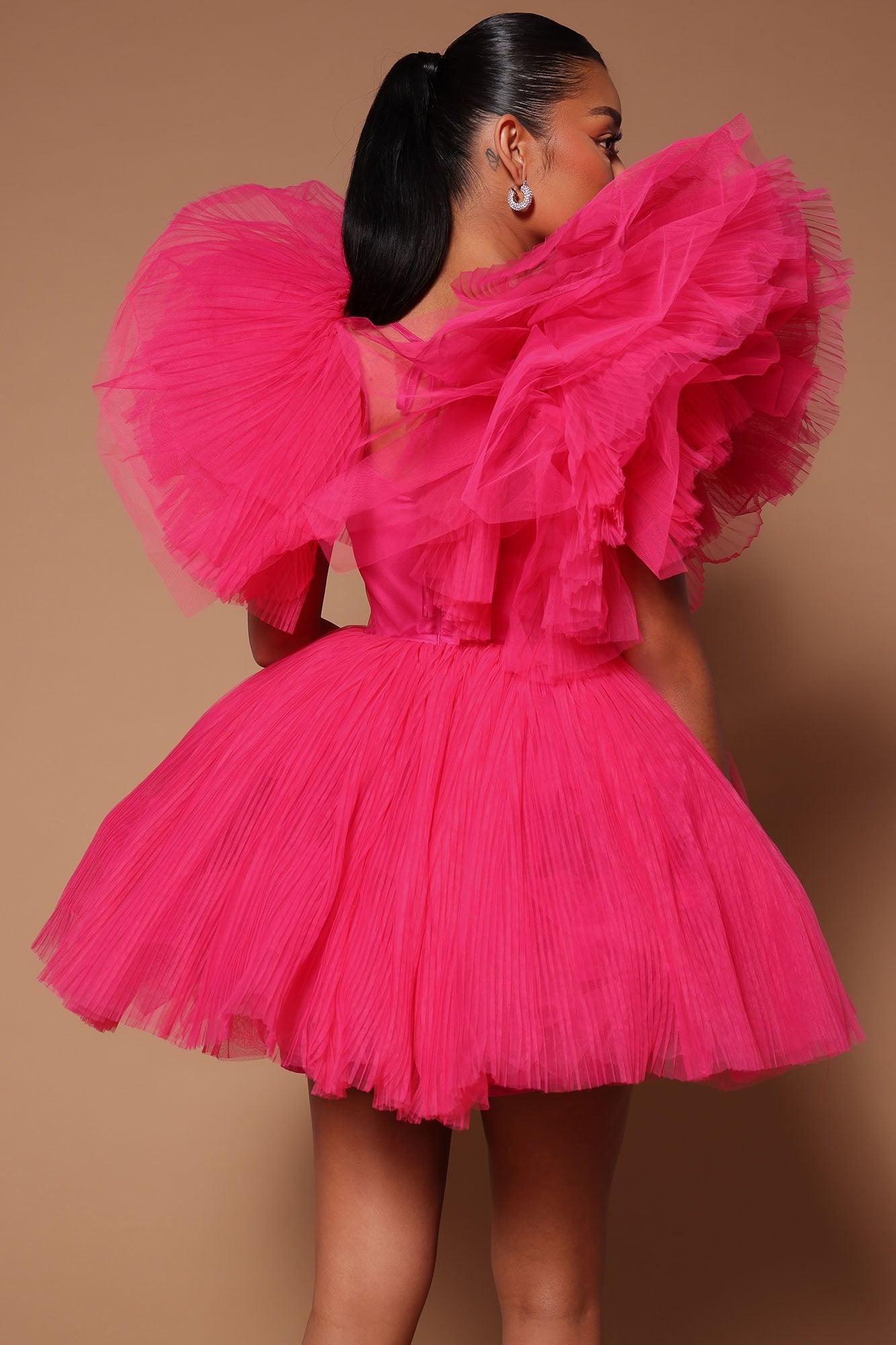 Delaney Tulle Mini Dress - Pink Product Image