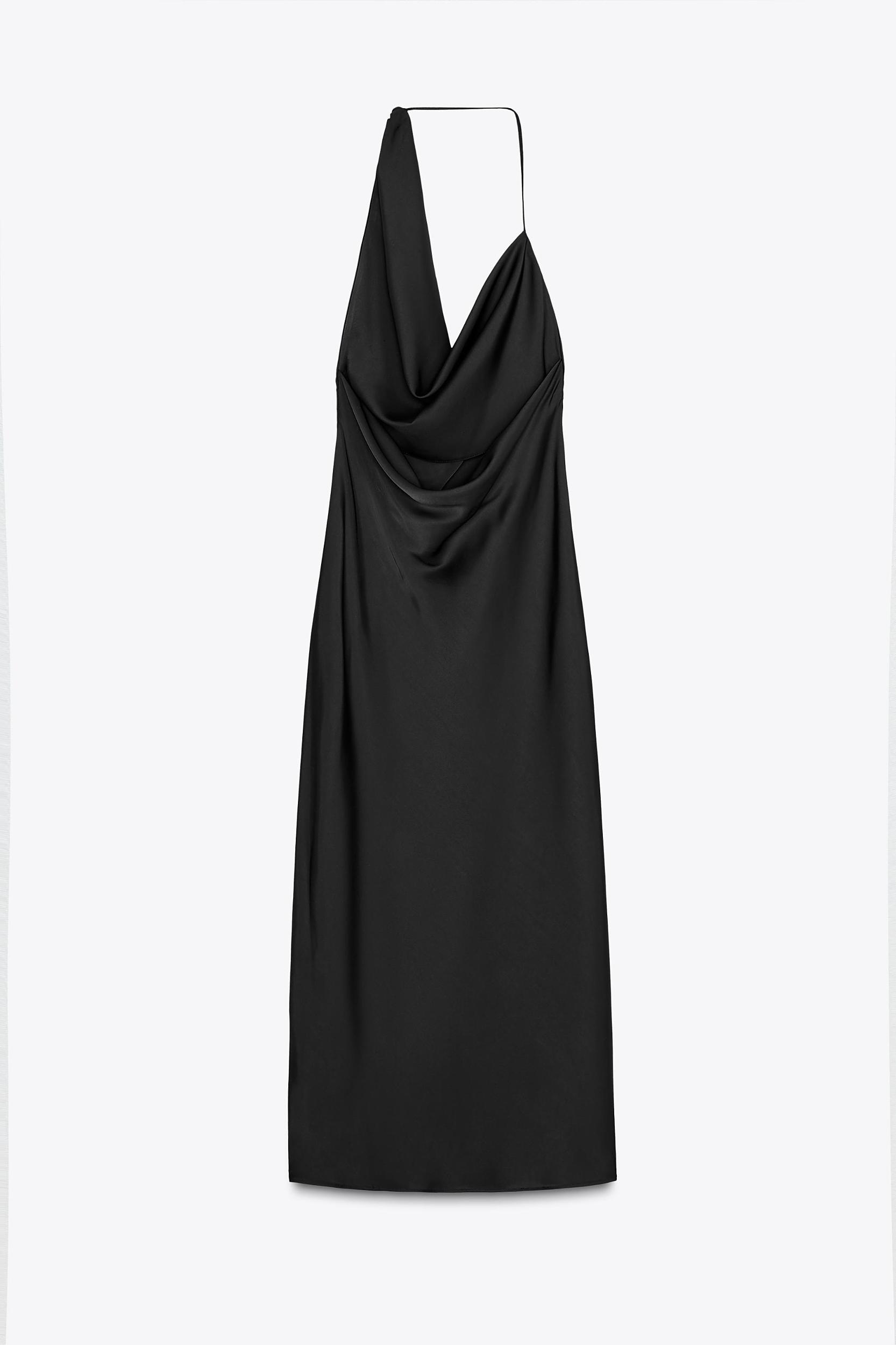 ASYMMETRIC SATIN MIDI DRESS Product Image