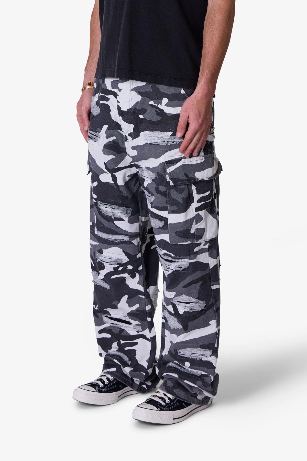 Ultra Baggy Skated Cargo Pants - Black/White Product Image
