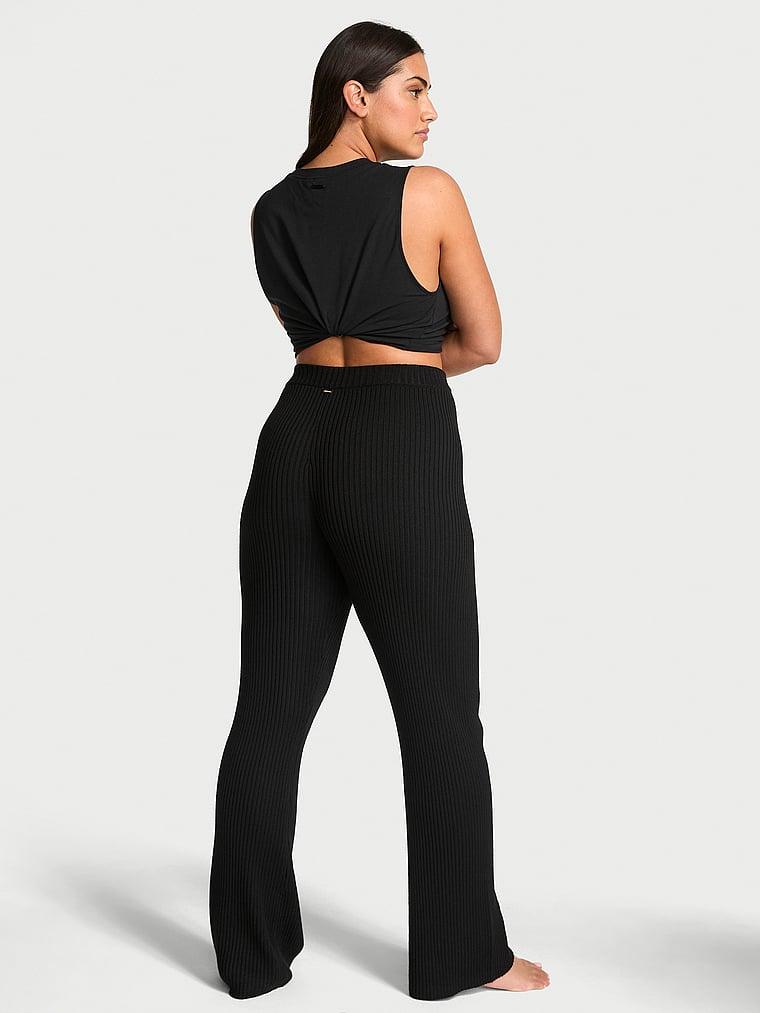 Luxe Ribbed Knit Flare Pants Product Image