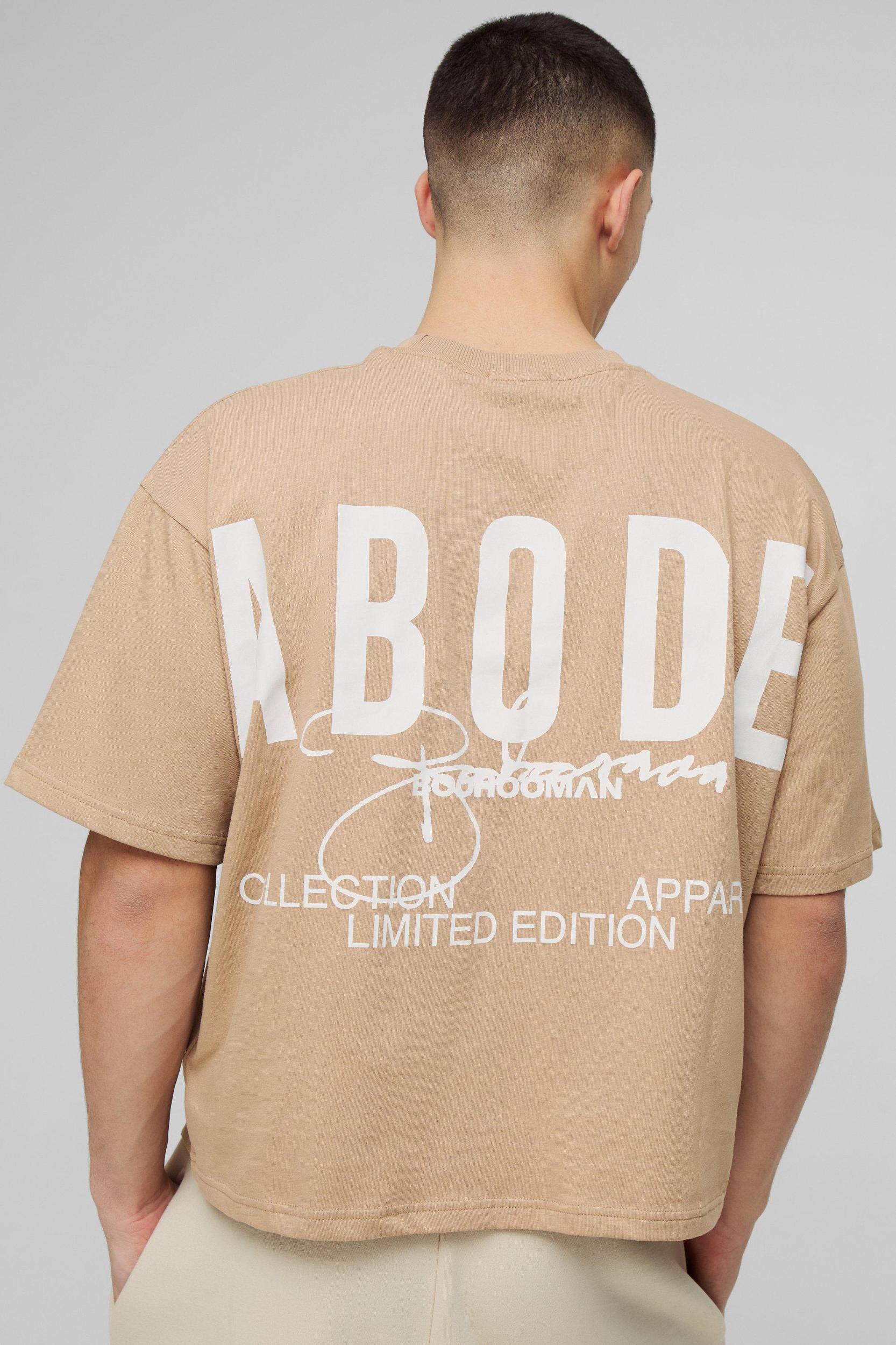 ABODE Heavyweight Oversized Boxy Print T-Shirt | boohooMAN USA Product Image