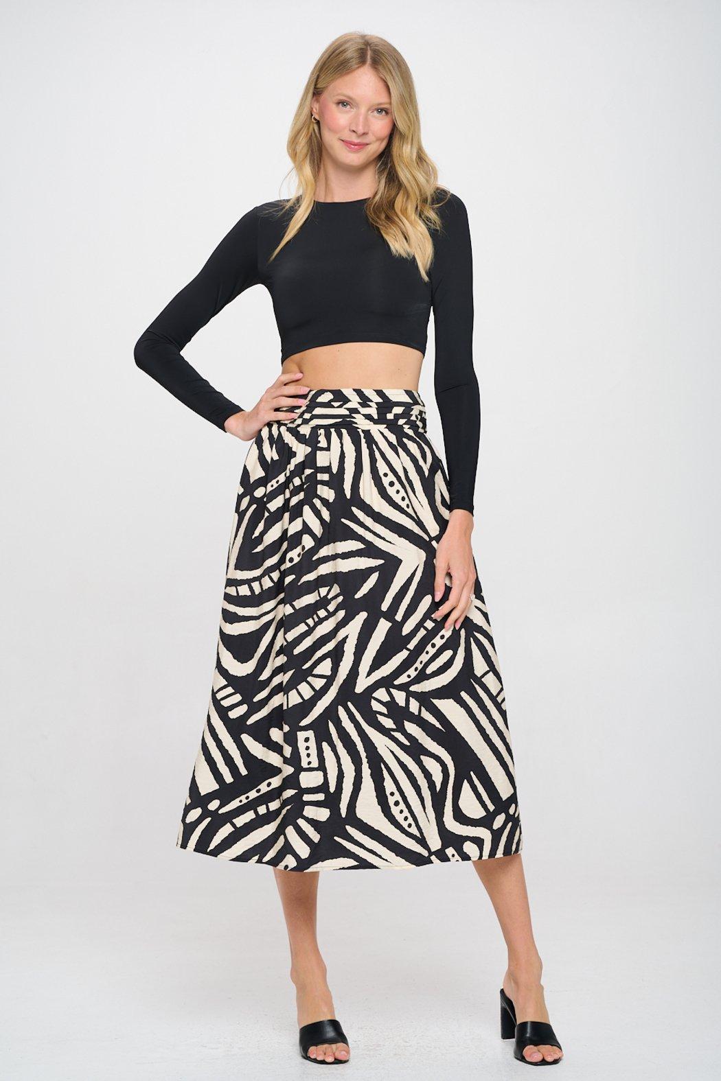 Tribal Black Tan Selena Skirt Product Image