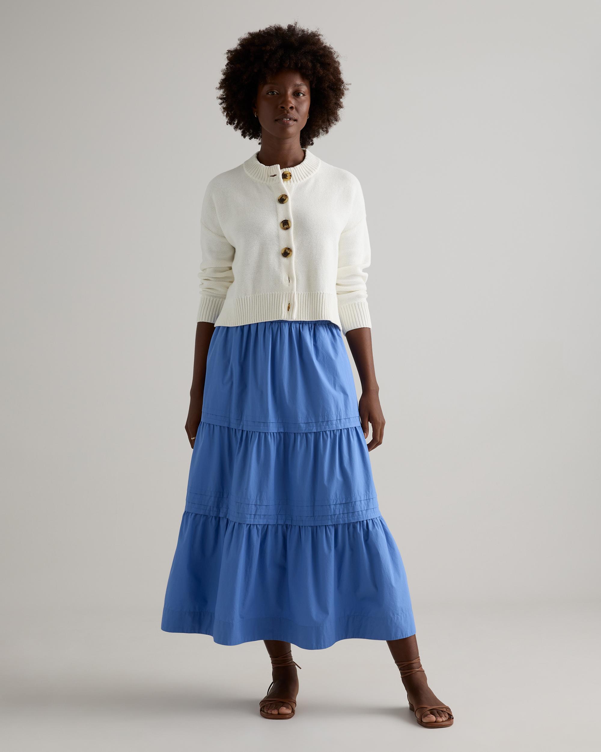 Quince | Women's Poplin Tiered Maxi Skirt Size XL, Organic Cotton Product Image