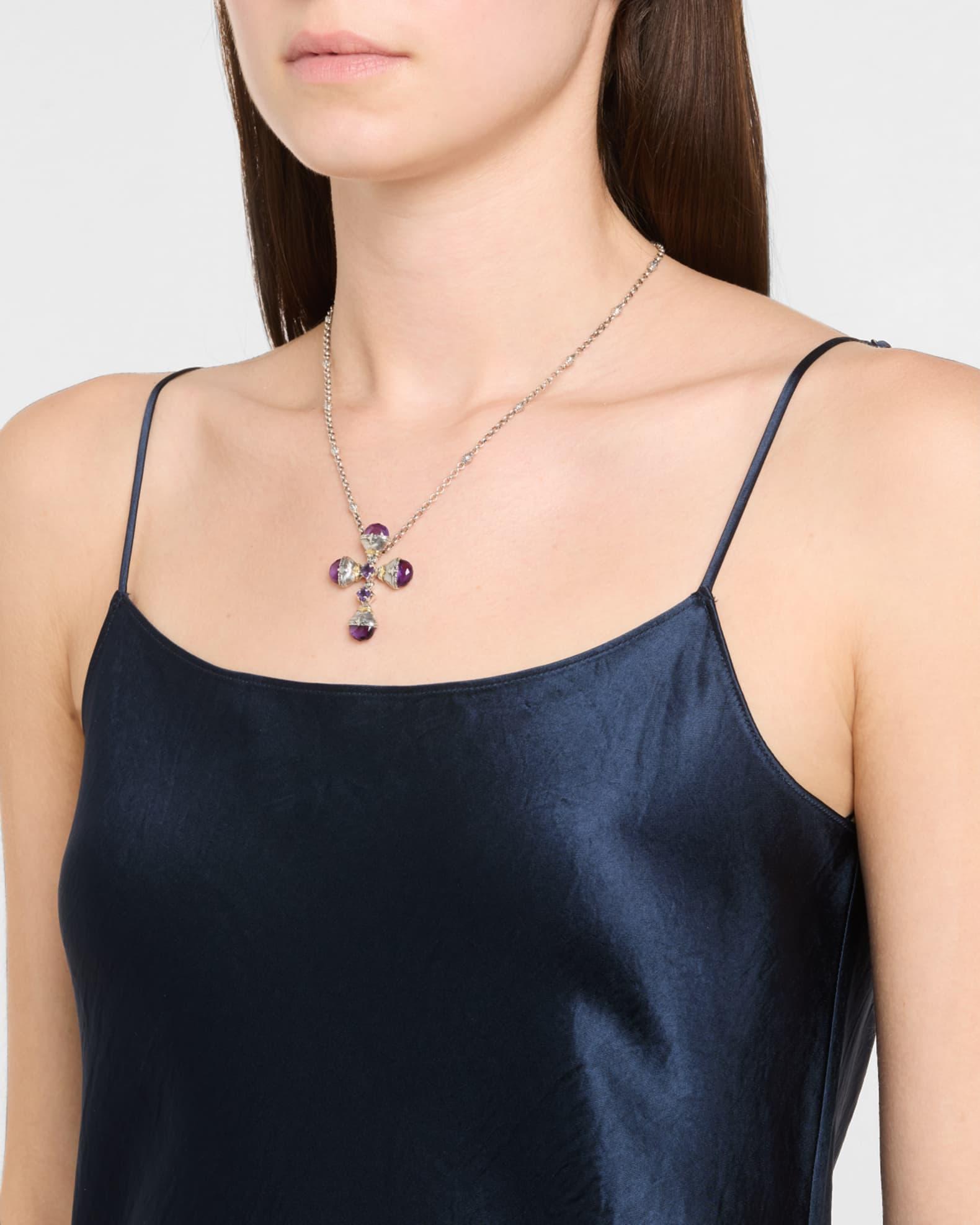 Kyma Amethyst Cross Pendant Necklace Product Image