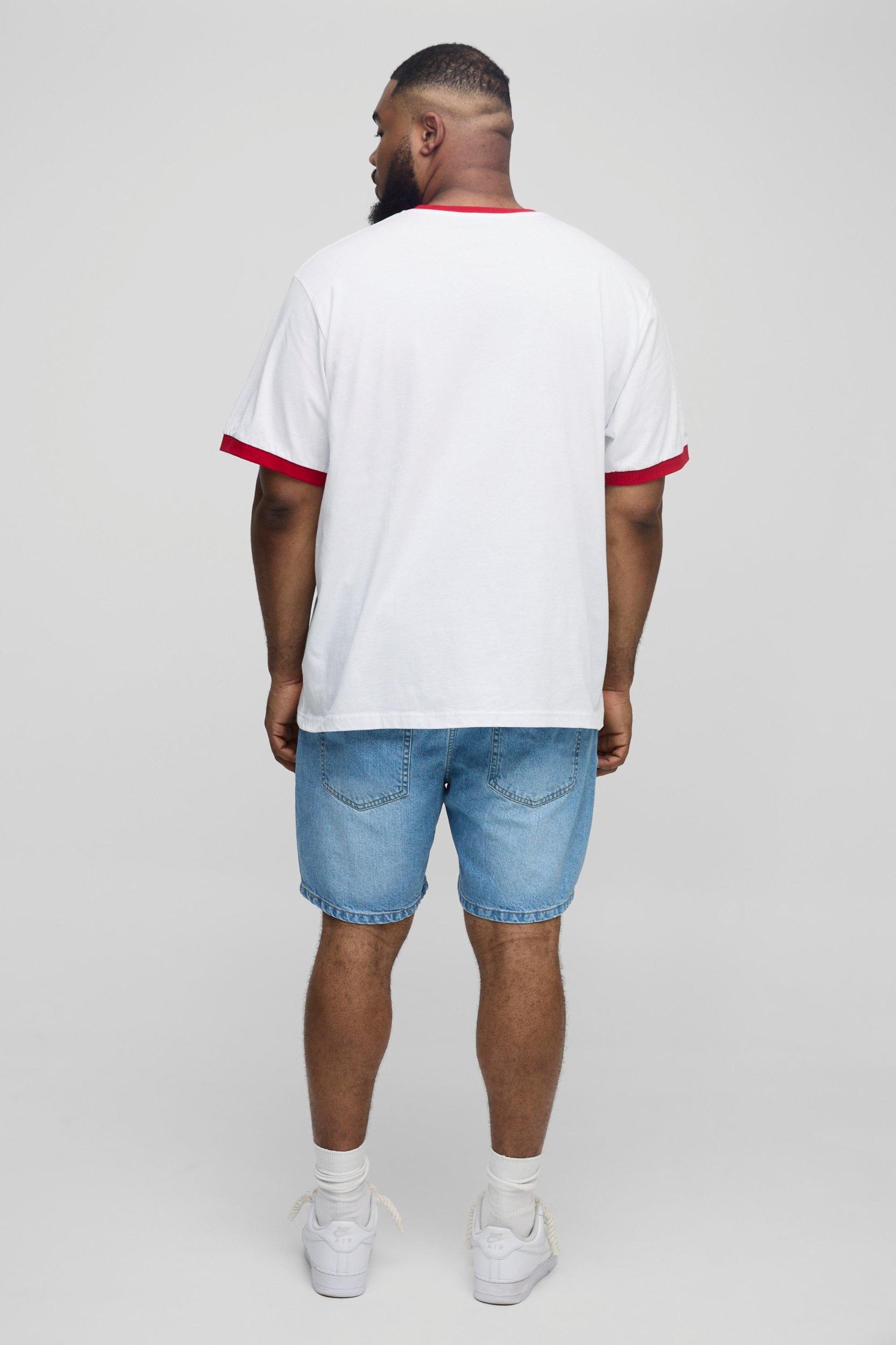 Plus Slim Rigid Jean Shorts | boohooMAN USA Product Image