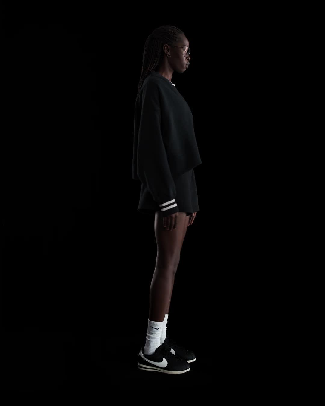 Nike Womens Nike NSW Phoenix Fleece OOS Graphic Cardigan - Womens Black Product Image