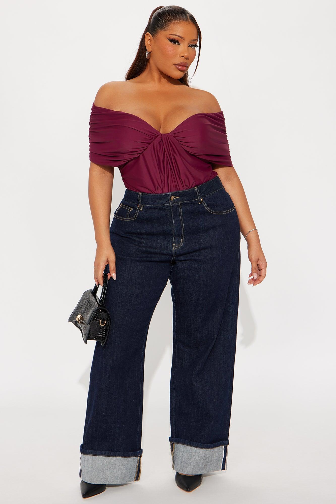 True Rival Ruched Off Shoulder Bodysuit - Plum Female Product Image