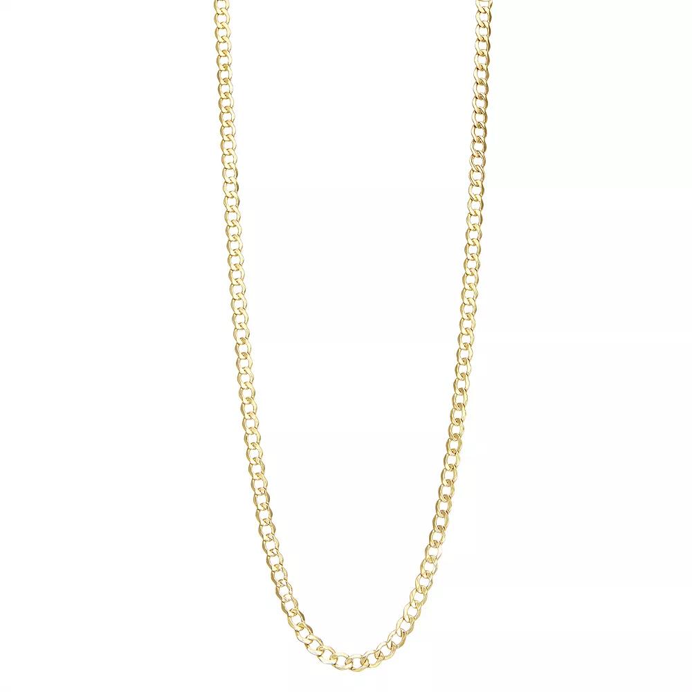 Jordan Blue Mens 10k Gold 4.4 mm Curb Chain Necklace Product Image