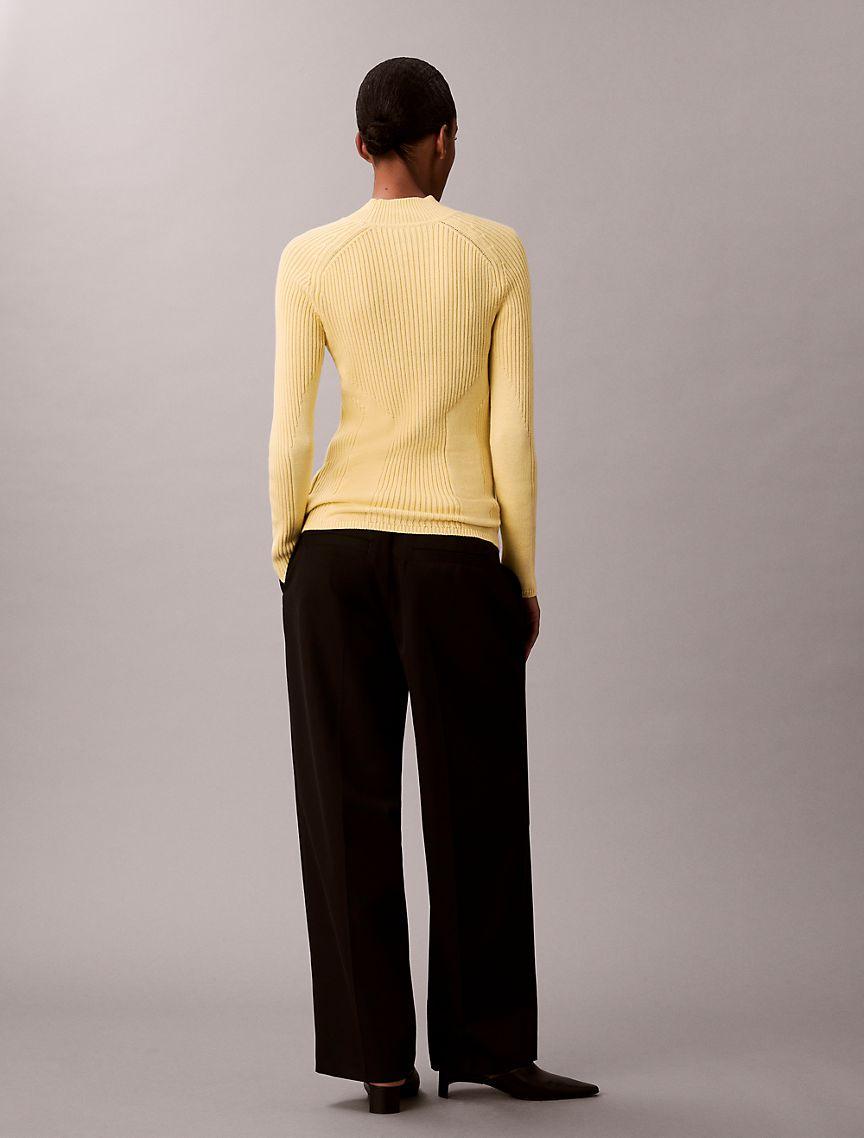 Cotton Rib Slim Sweater Product Image