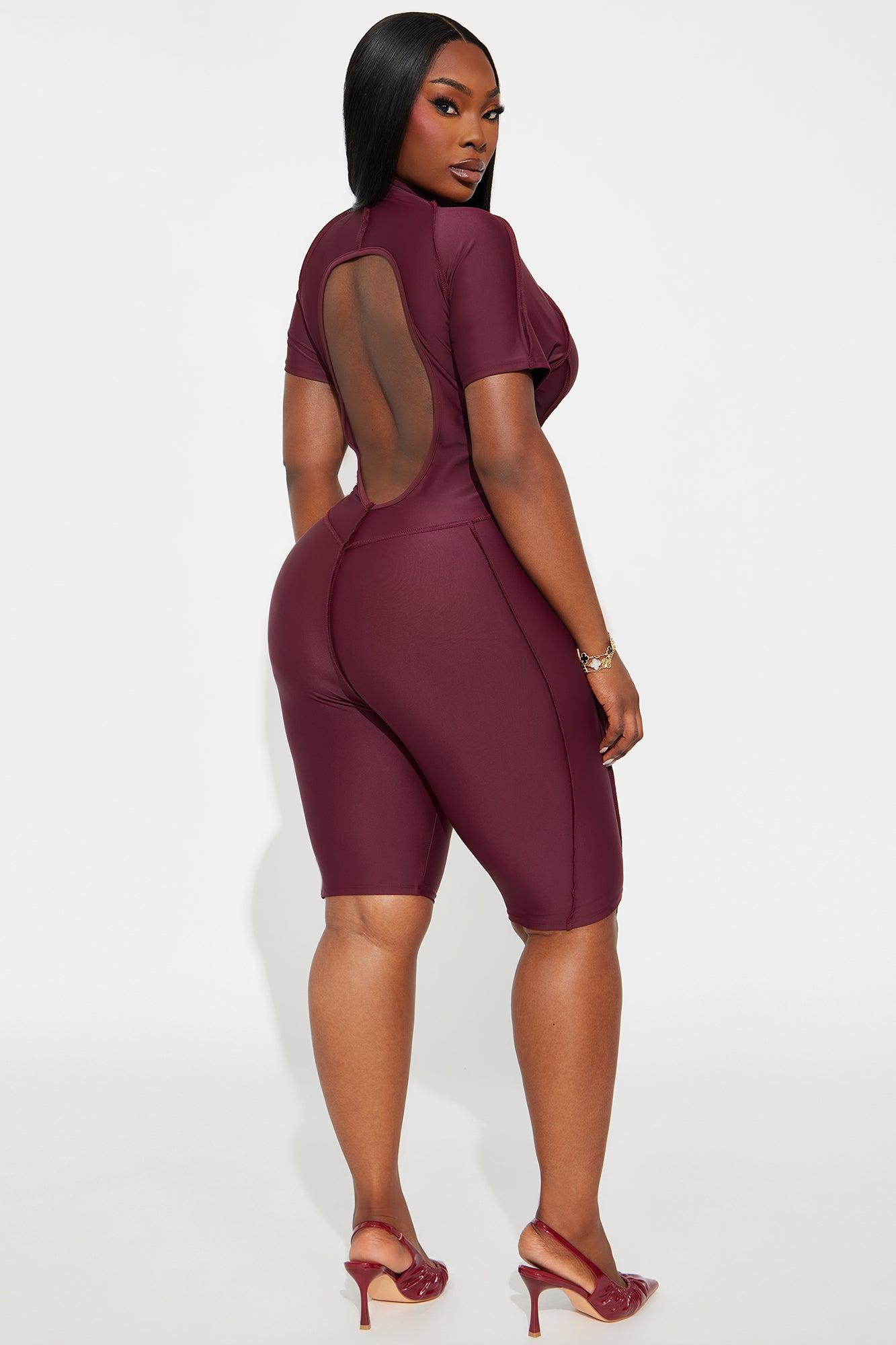 On The Daily Romper - Burgundy Female Product Image