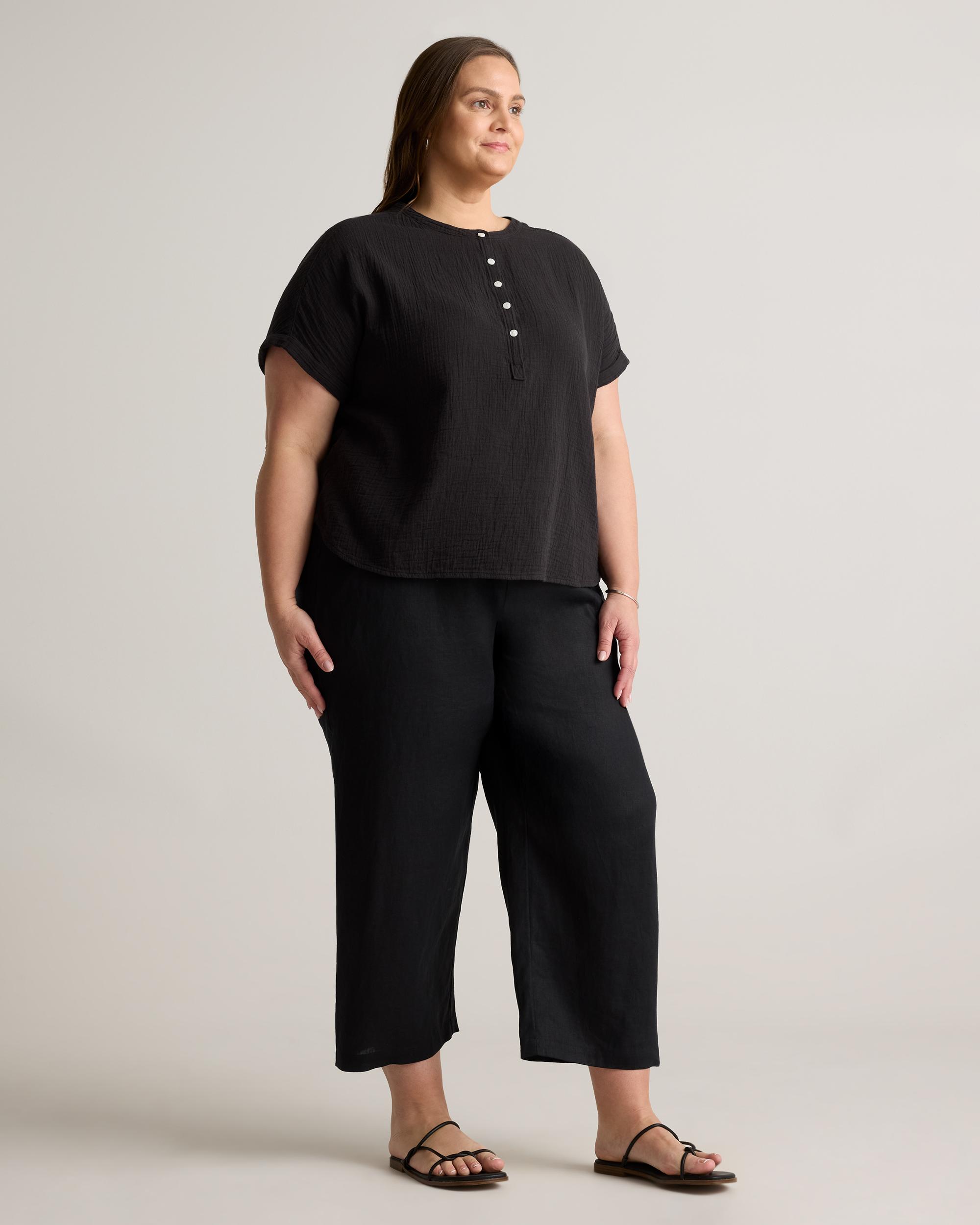 Quince | Women's Gauze Roll Sleeve Shirt Organic Cotton Product Image