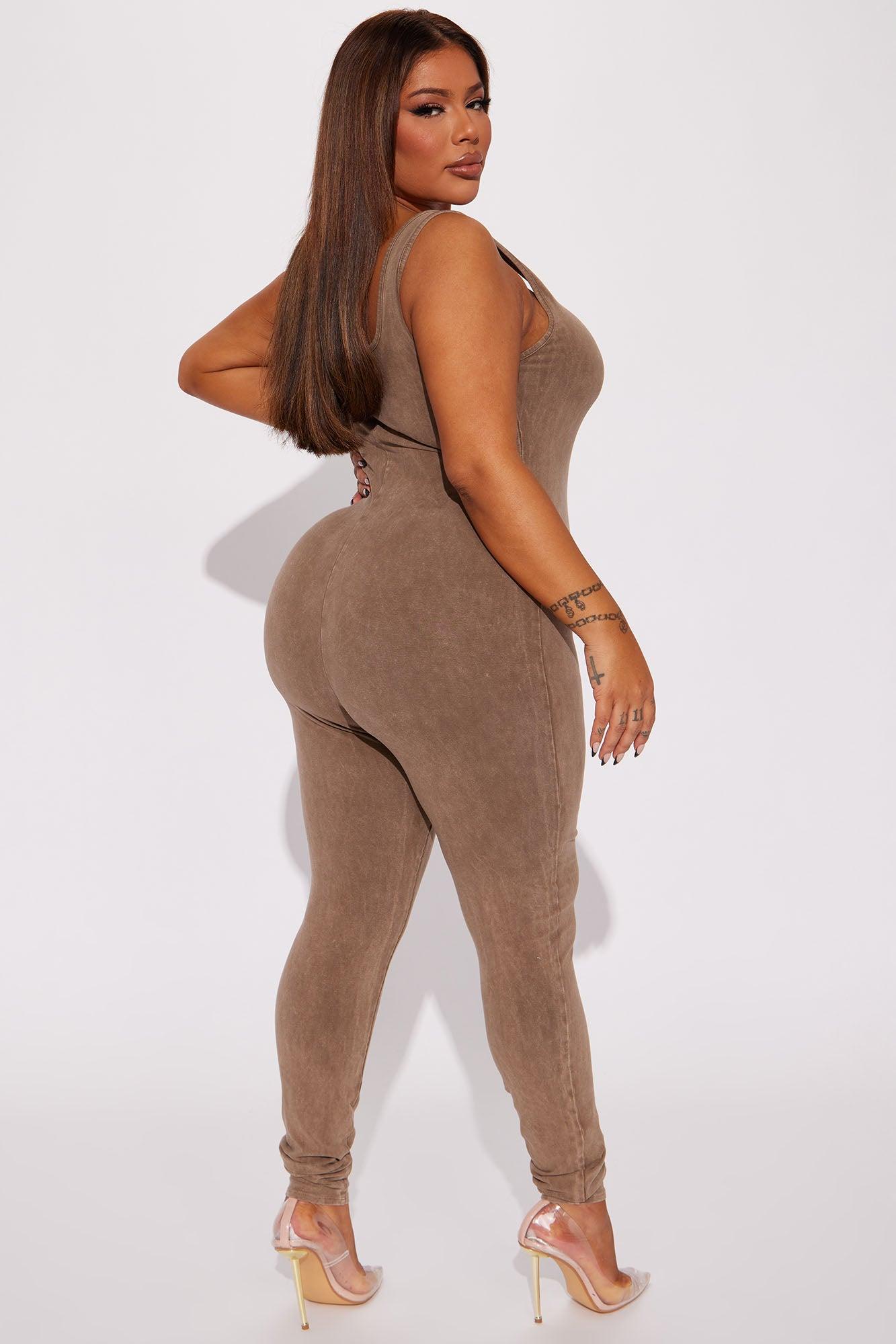 Houston Mineral Wash Jumpsuit - Taupe Product Image