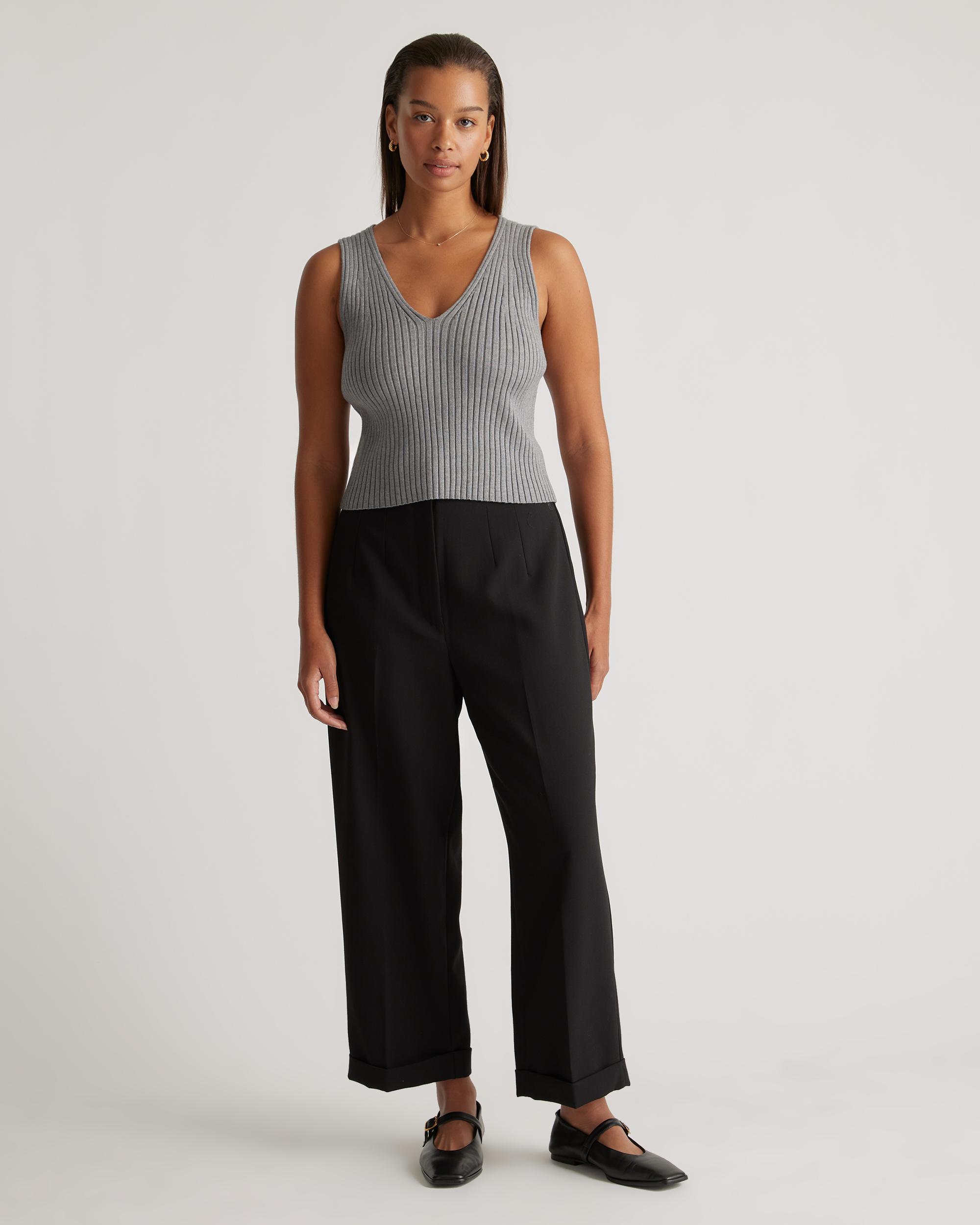 Quince | Women's Eco-Knit Cropped Sweater Tank Top Lenzing Modal Product Image