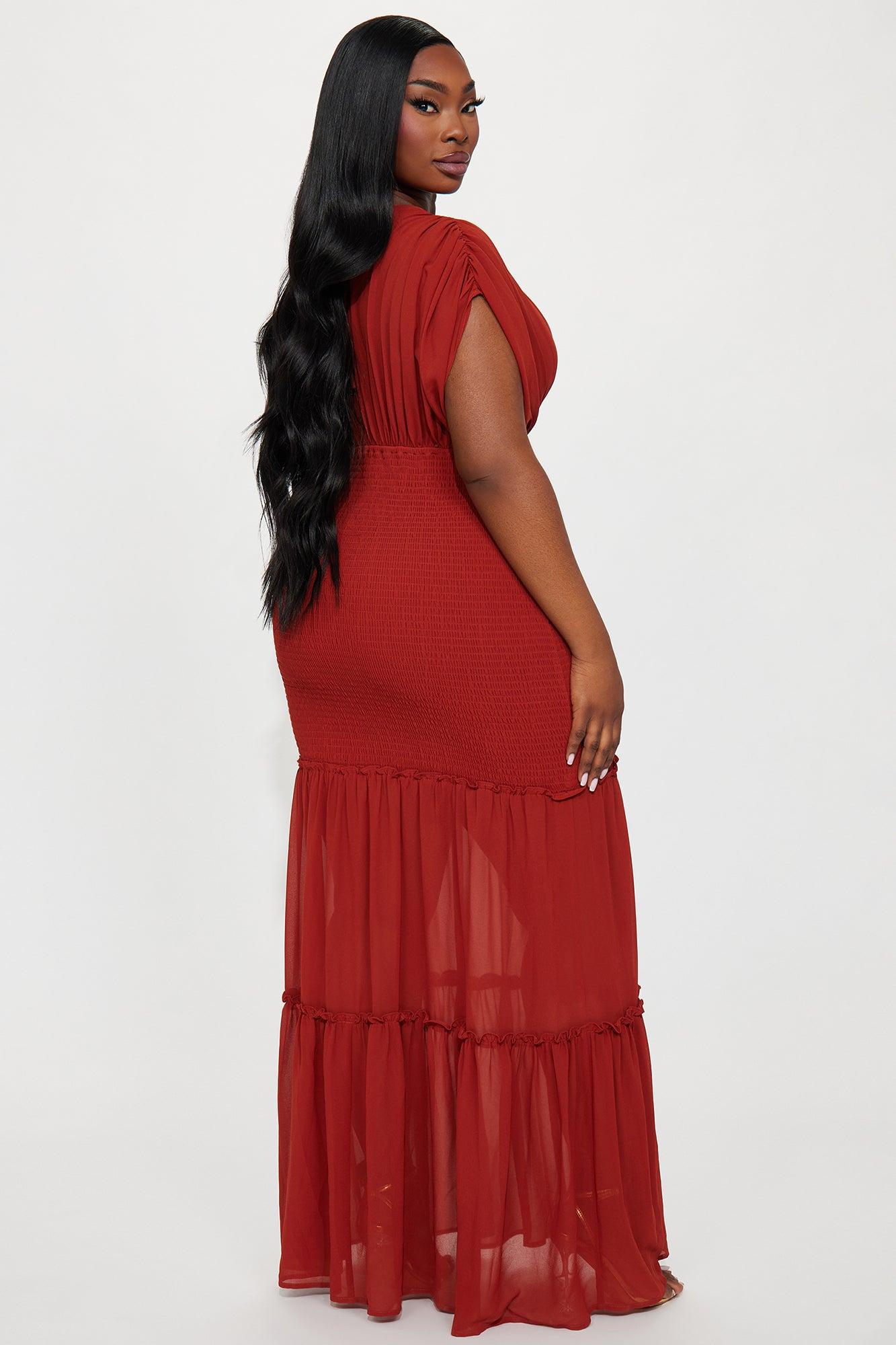 Sienna Chiffon Maxi Dress - Rust Product Image